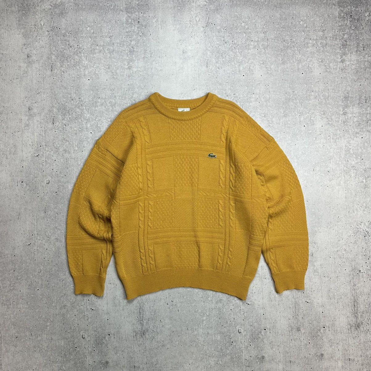 Lacoste × Vintage Vintage Lacoste Sweater Yellow Knitted Logo Size XL Size US XL / EU 56 / 4 - 1 Thumbnail