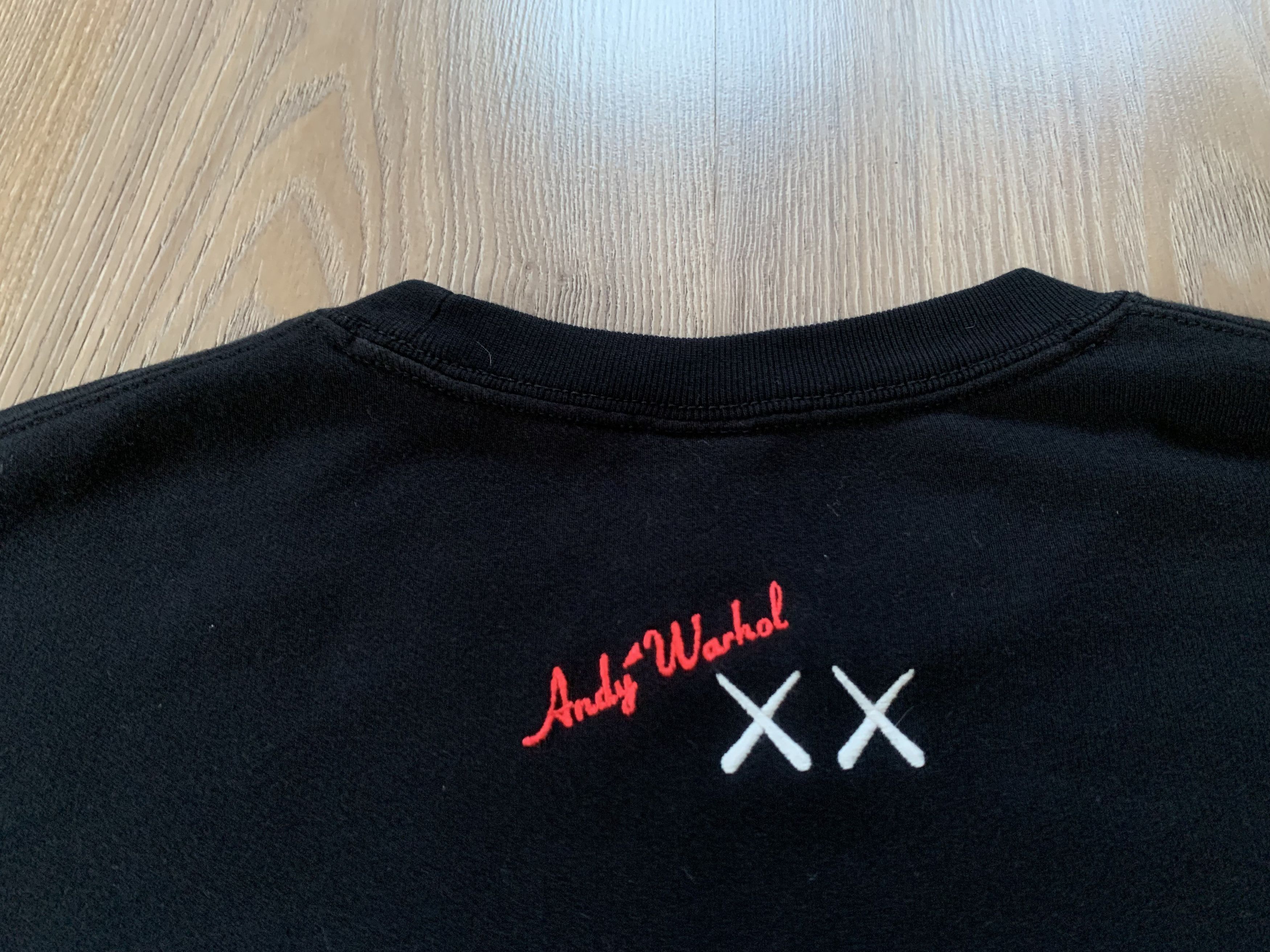 Japanese Brand Mens KAWS Uniqlo Andy Warhol Black Graphic Sweatshirt Size US M / EU 48-50 / 2 - 7 Thumbnail