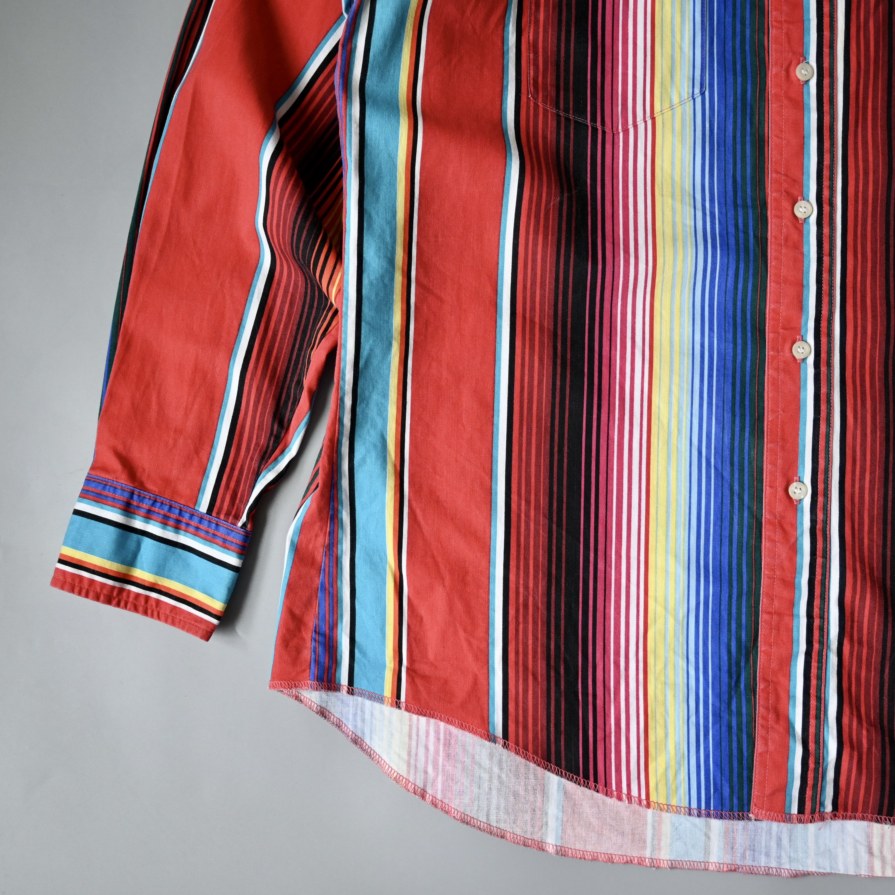 Vintage VTG Wrangler red base sunlight stripe cotton western shirt Size US XL / EU 56 / 4 - 2 Thumbnail