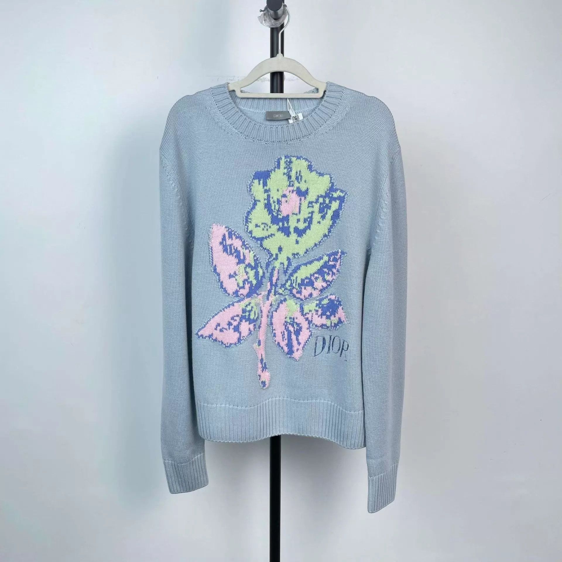 Dior Dior wool floral light blue M sweater Size M / US 6-8 / IT 42-44 - 1 Thumbnail