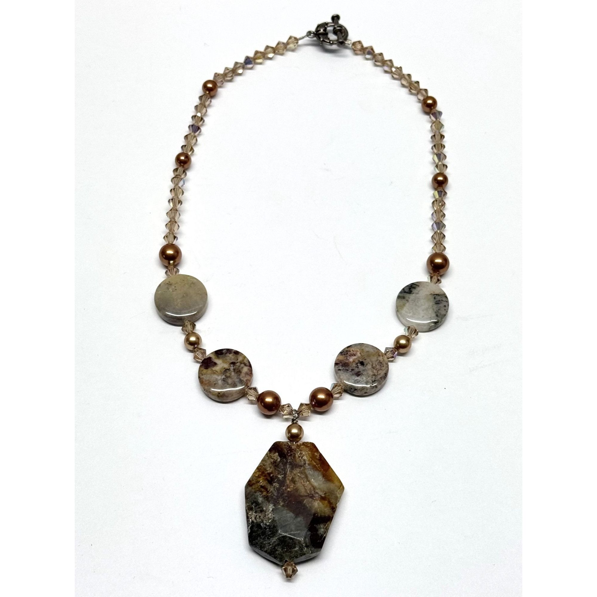 Vintage Vintage crystal stone beaded pendant necklace Size ONE SIZE - 1 Thumbnail