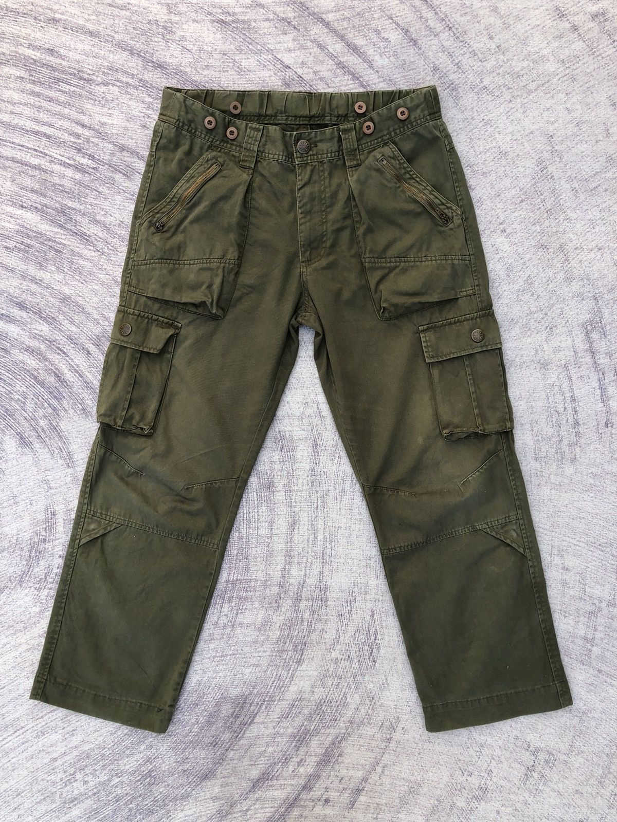 Vintage Green 🇯🇵 Multi-Pocket Tactical Cargo Pants 8 Pocket Size US 32 / EU 48 - 1 Thumbnail