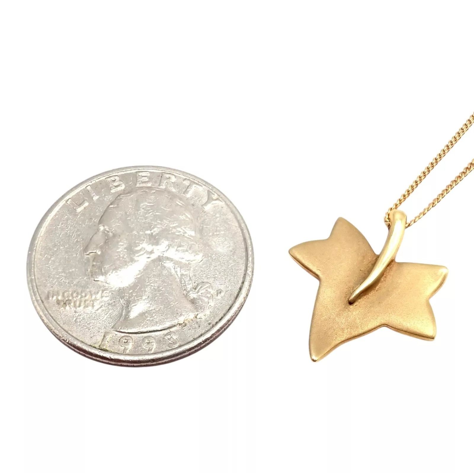 Tiffany & Co. Tiffany & Co Cummings 18k Yellow Gold Leaf Pendant Necklace Size ONE SIZE - 5 Thumbnail