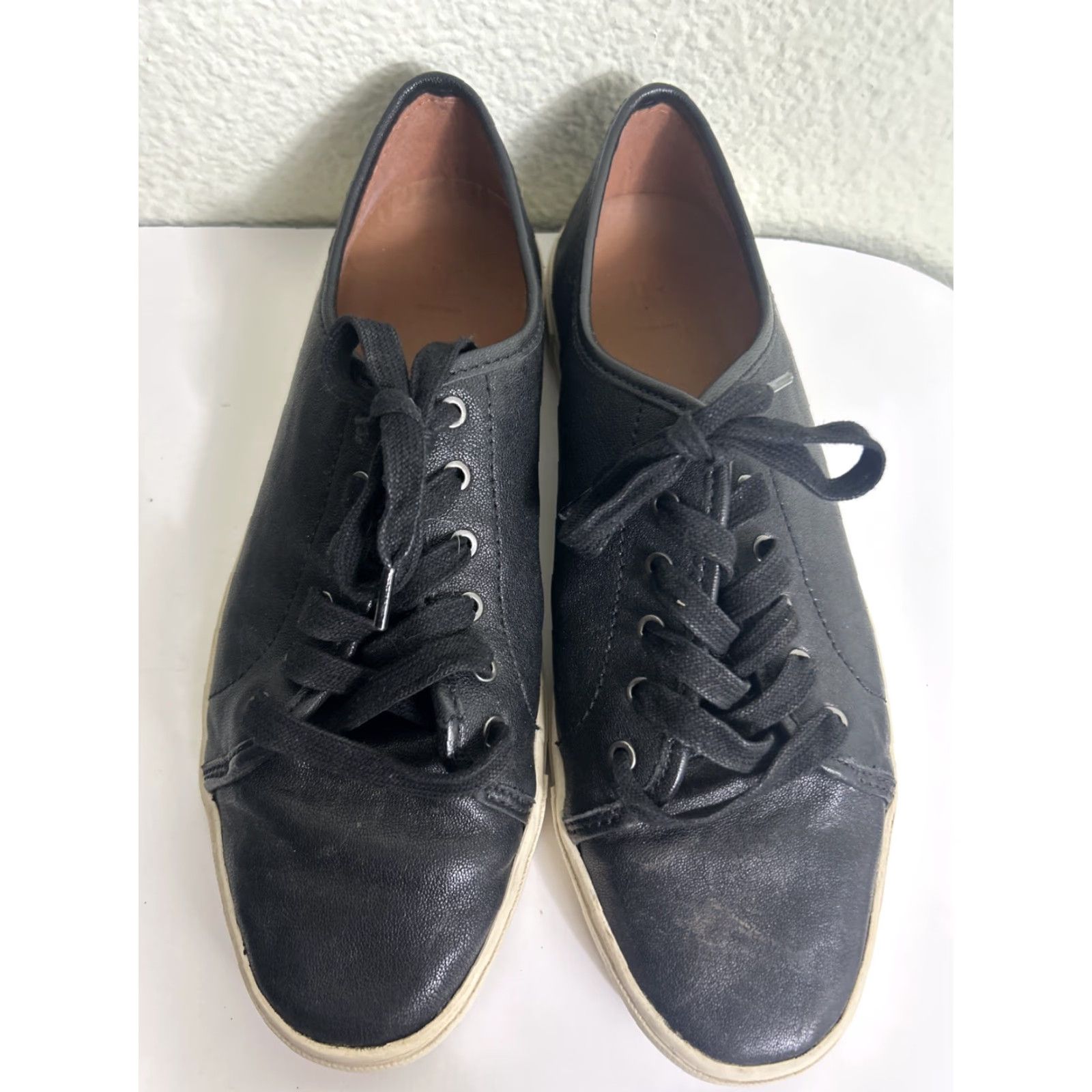 Frye Frye Mindy Low Top Sneakers Women's Black Leather Lace Up Walking Size XL / US 12-14 / IT 48-50 - 6 Thumbnail