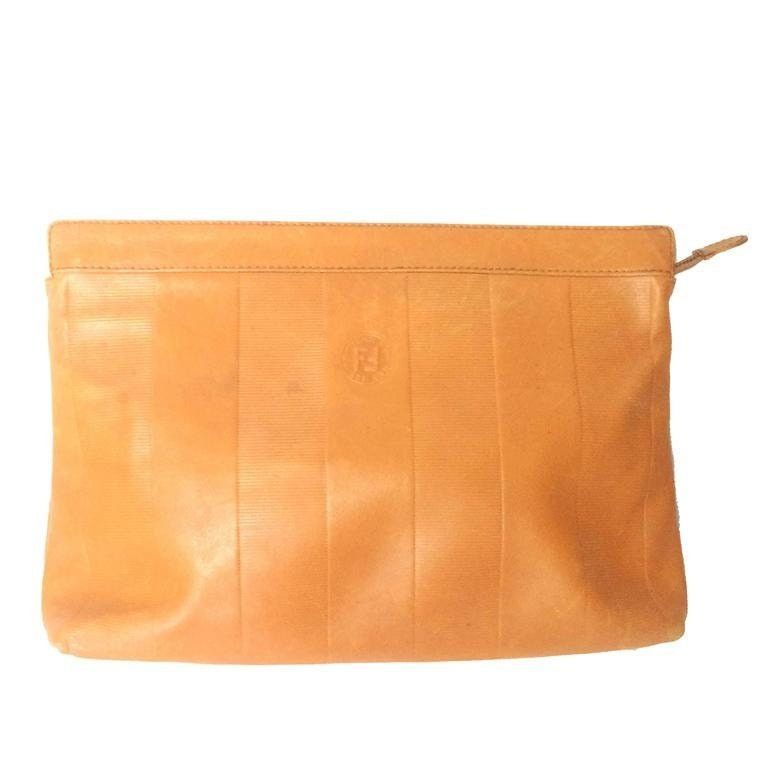 Fendi Vintage Fendi orange brown genuine leather mini document bag Size ONE SIZE - 1 Thumbnail