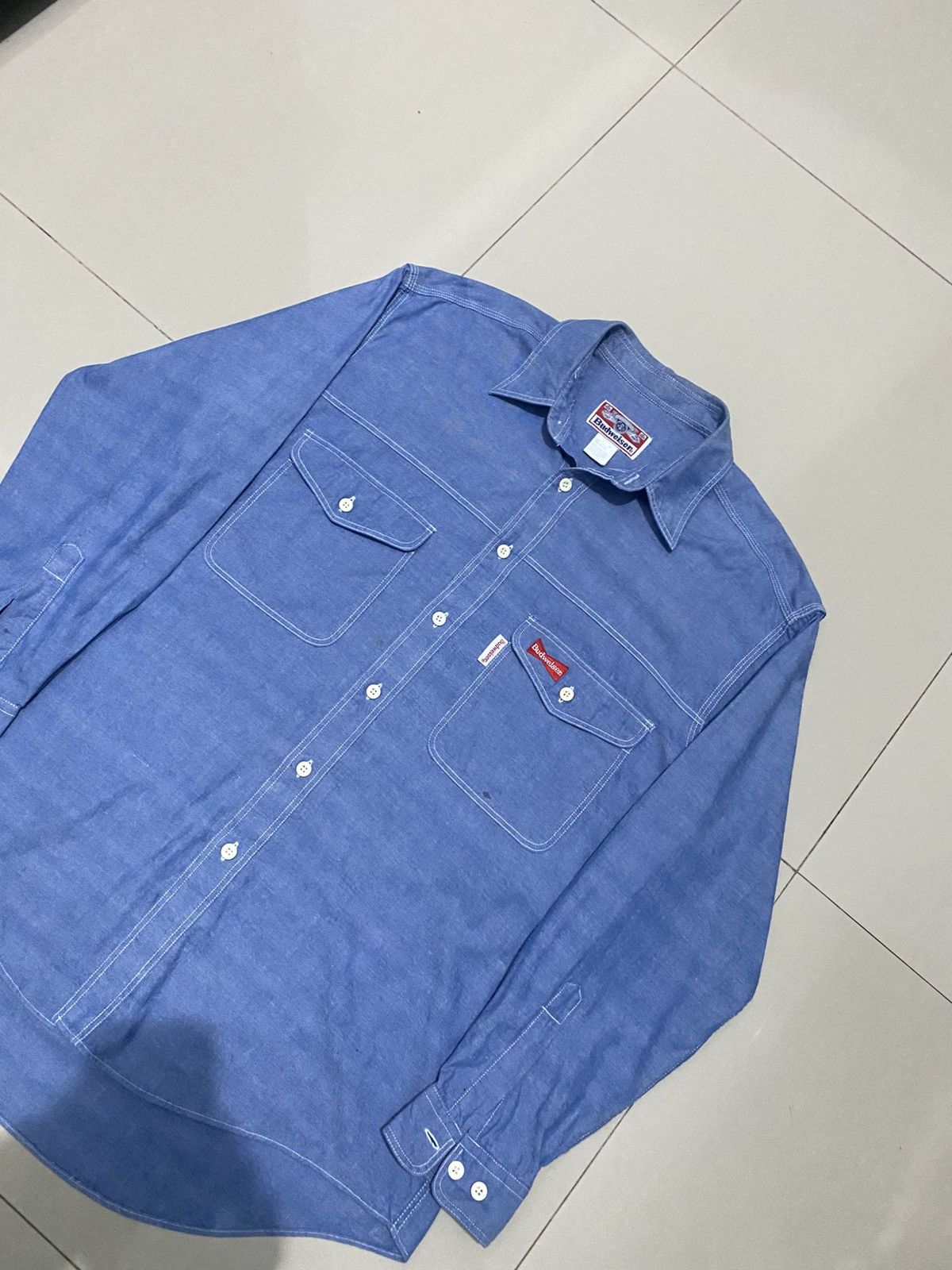 Budweiser Budweiser Denim Small Logo Shirt Button Size US XL / EU 56 / 4 - 3 Thumbnail