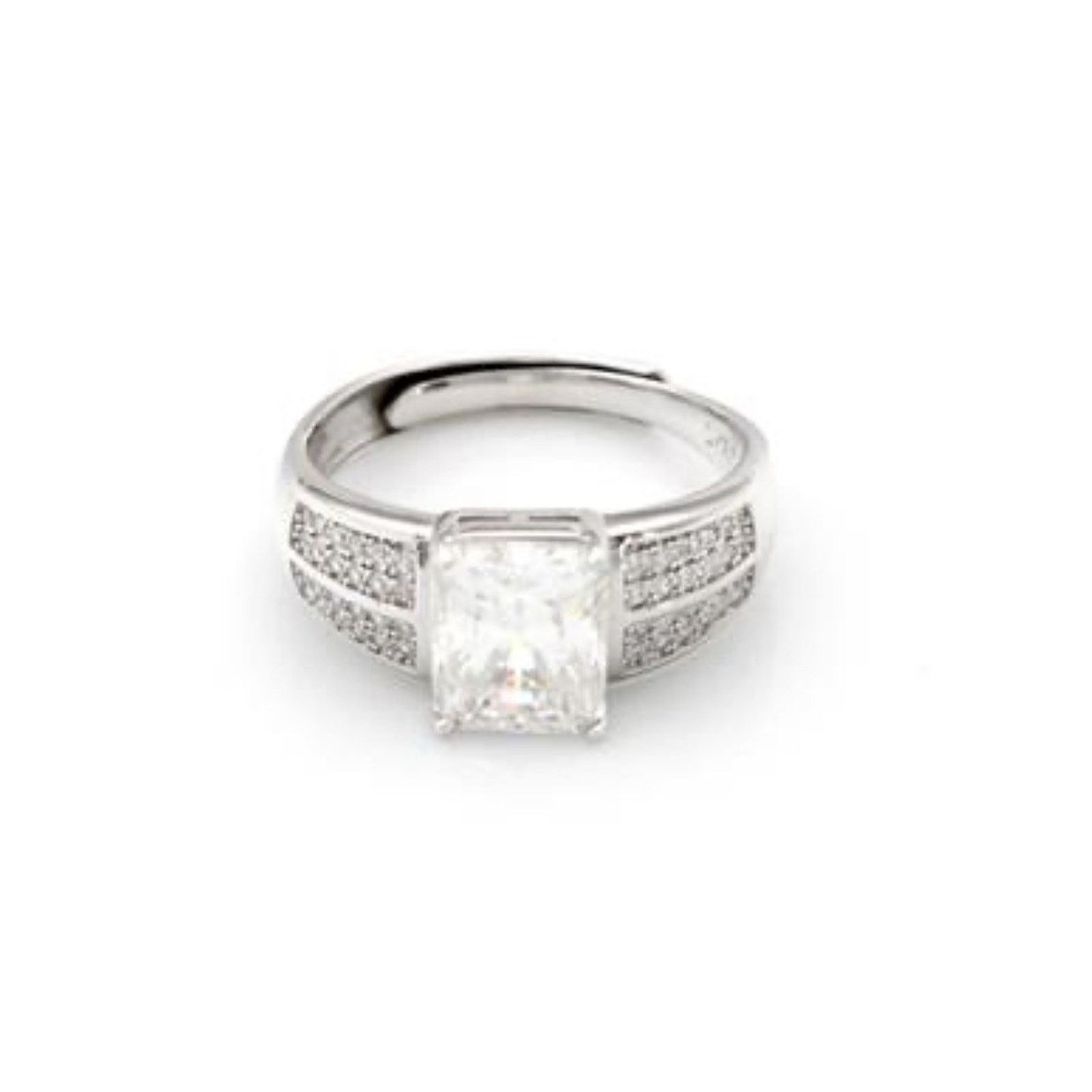 & Other Stories Exquisite Moissanite 925S Silver Engagement Ring OneSize 3CT Size ONE SIZE - 5 Thumbnail