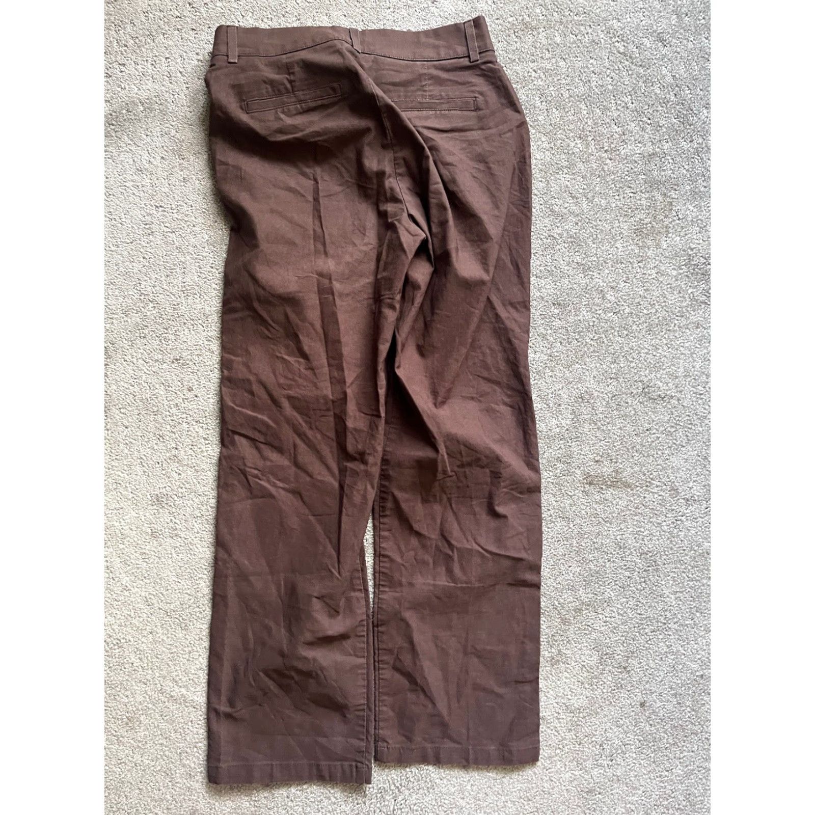 Dockers DOCKERS Women Pants 6P Petite Brown Solid Cotton Poly Knit Flat Front Casual Chino Straight Inseam 30in Womens Pants Size 28" / US 6 / IT 42 - 3 Thumbnail