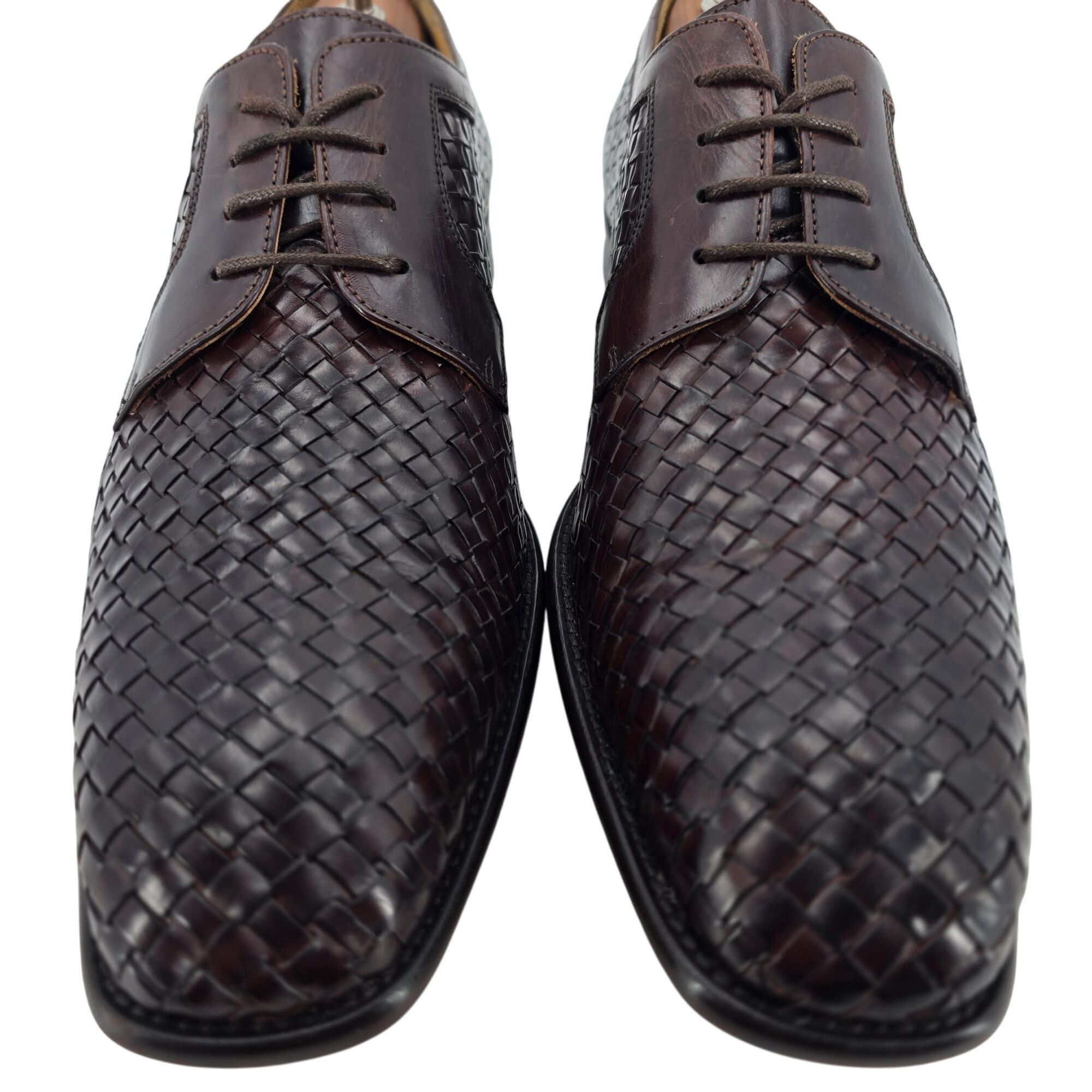 Paul Fredrick Paul Fredrick Italian Brown All Leather Woven Dress Shoes 12 Size US 12 / EU 45 - 2 Thumbnail