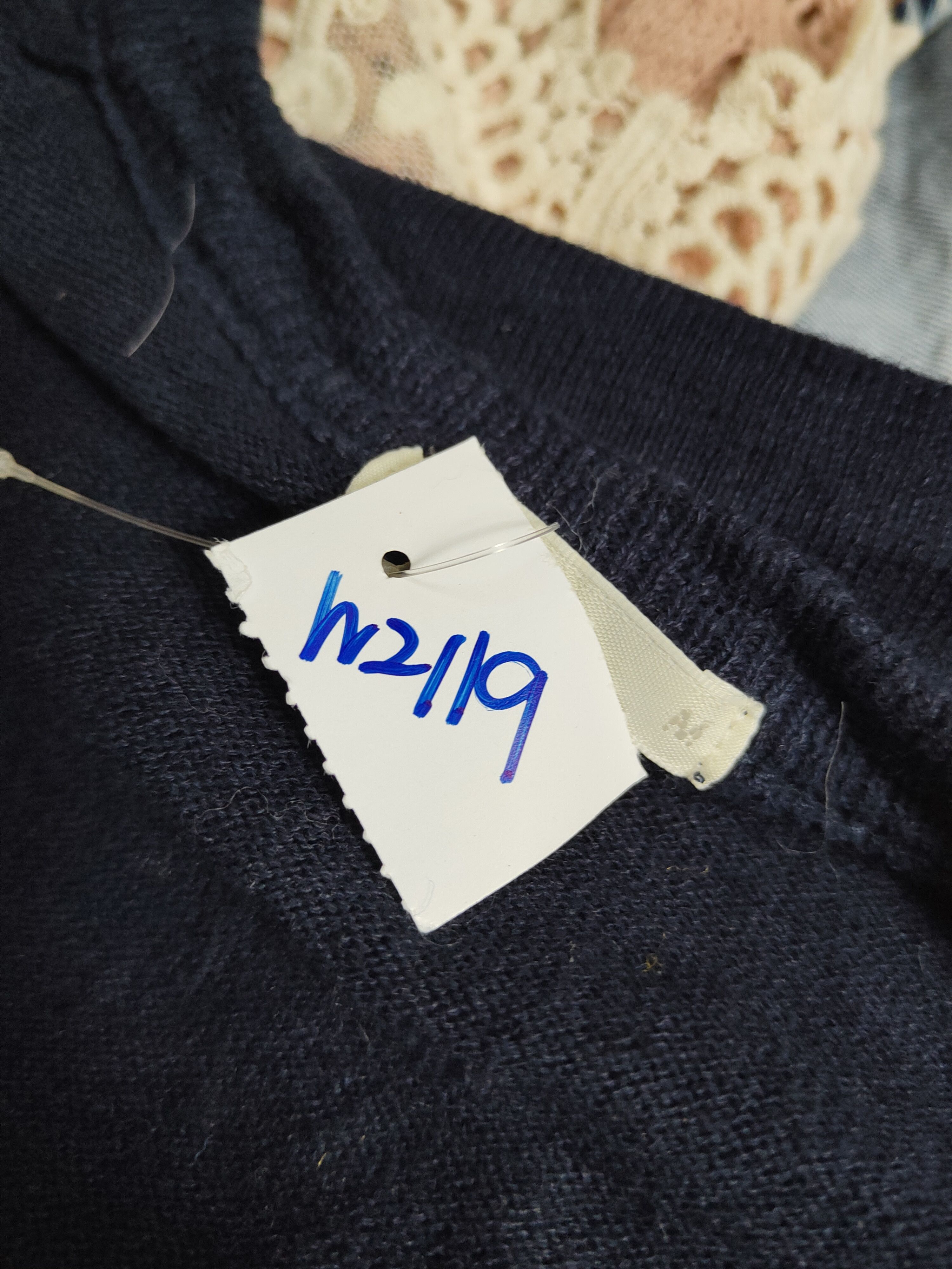 GU × Homespun Knitwear GU Navy Knitwear Cardigan #W2119 Size US M / EU 48-50 / 2 - 11 Thumbnail