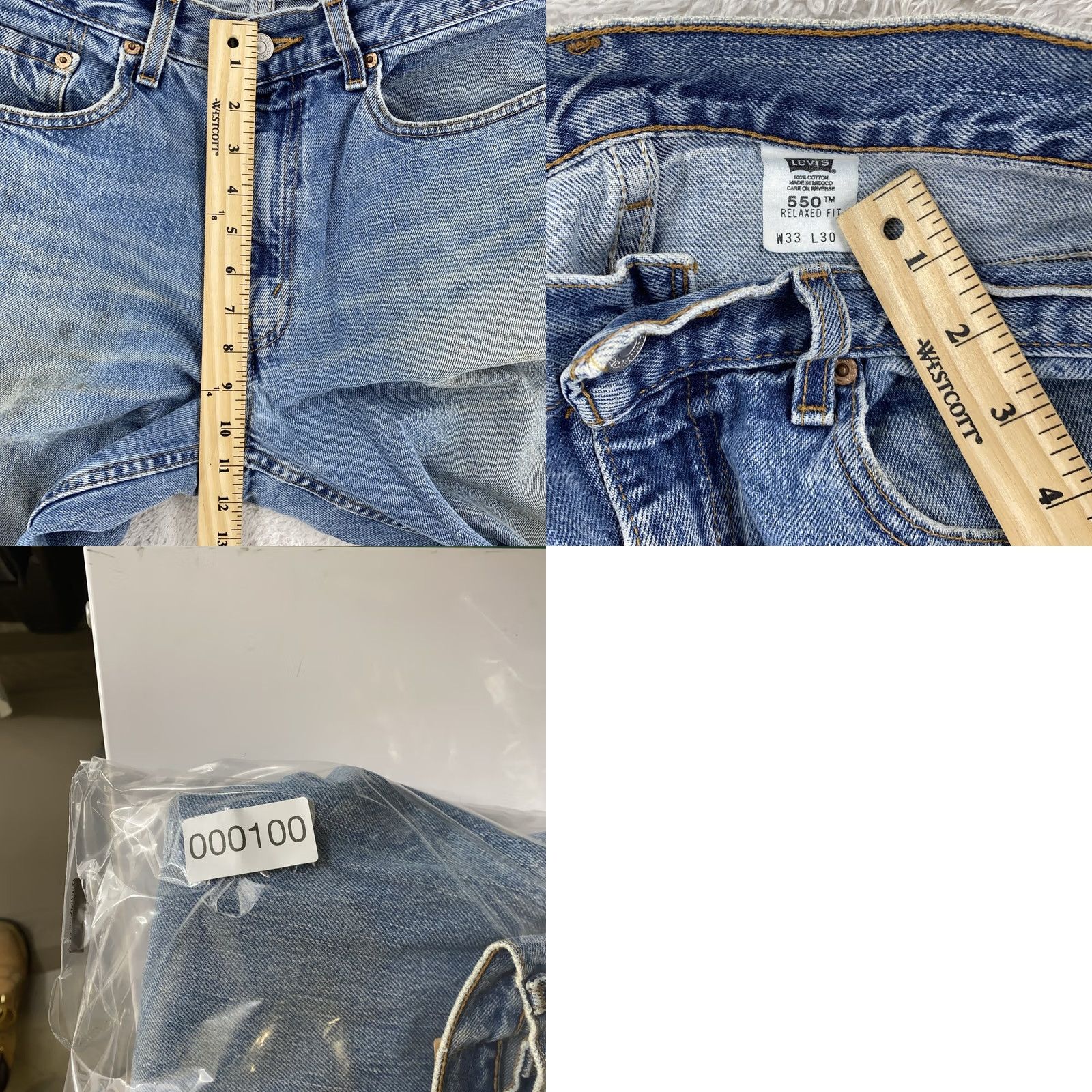 Levi's Levi's 550 Jeans Mens 30x30 Distressed Relaxed Tapered Denim 90s Vintage Grunge Pockets - Blue - Regular Fit Accessories Size US 30 / EU 46 - 9 Thumbnail