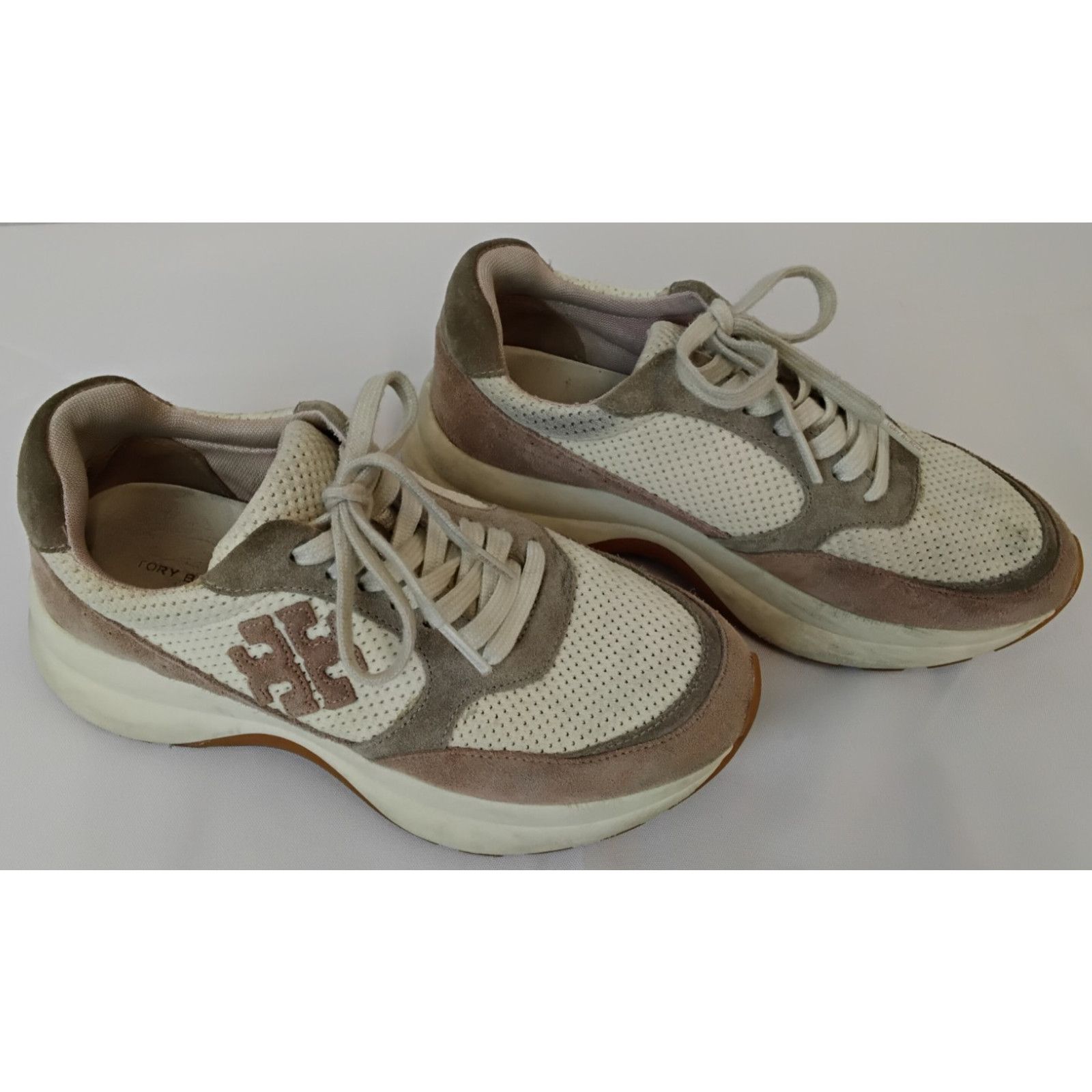 Tory Burch Tory Burch Kick Trainer Sneaker Women's 7M Rose/Cream Suede Size US 7 / IT 37 - 3 Thumbnail
