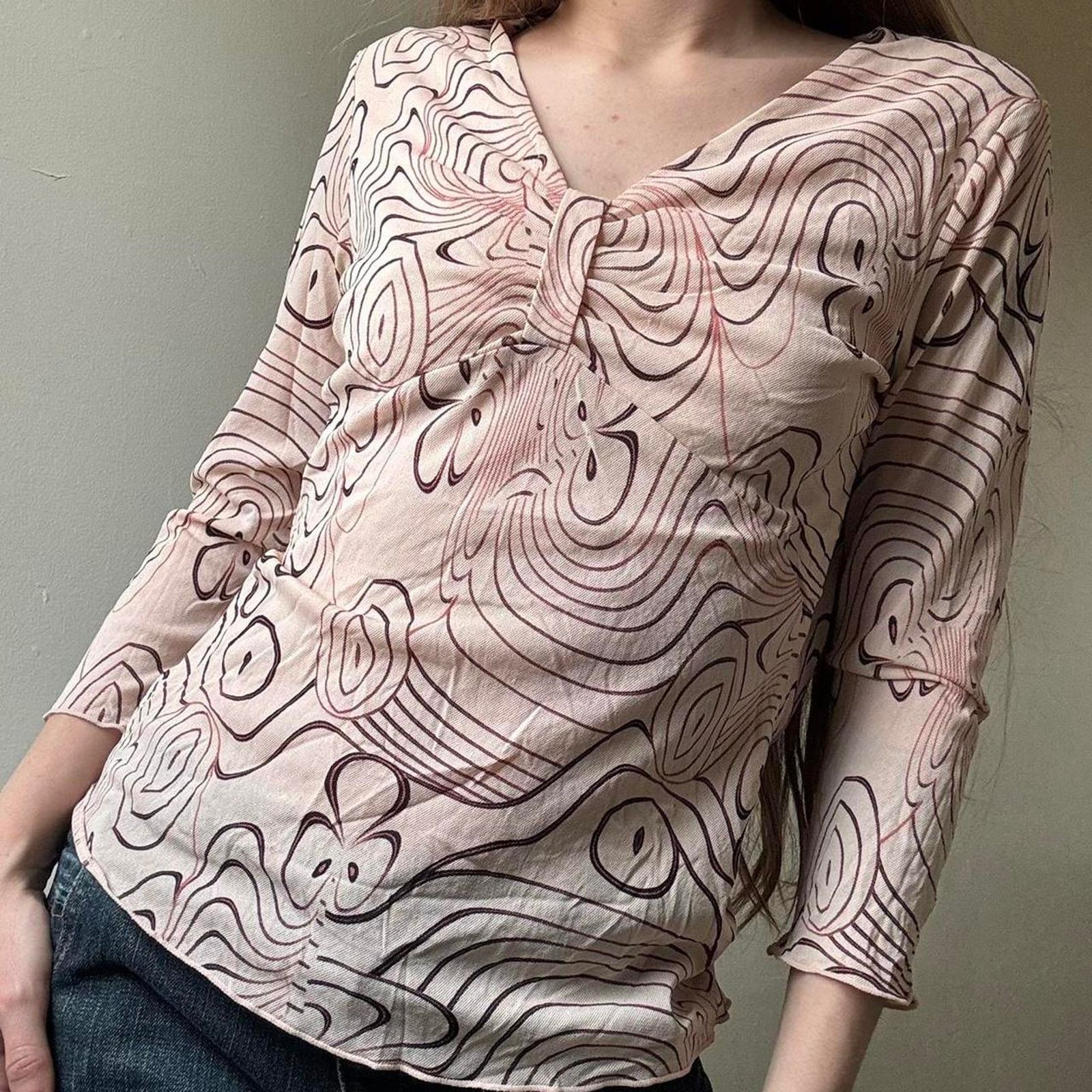 Vintage Y2K i.e. Petite Pale Pink Blouse Small Preppy Spring Summer Size S / US 4 / IT 40 - 2 Thumbnail
