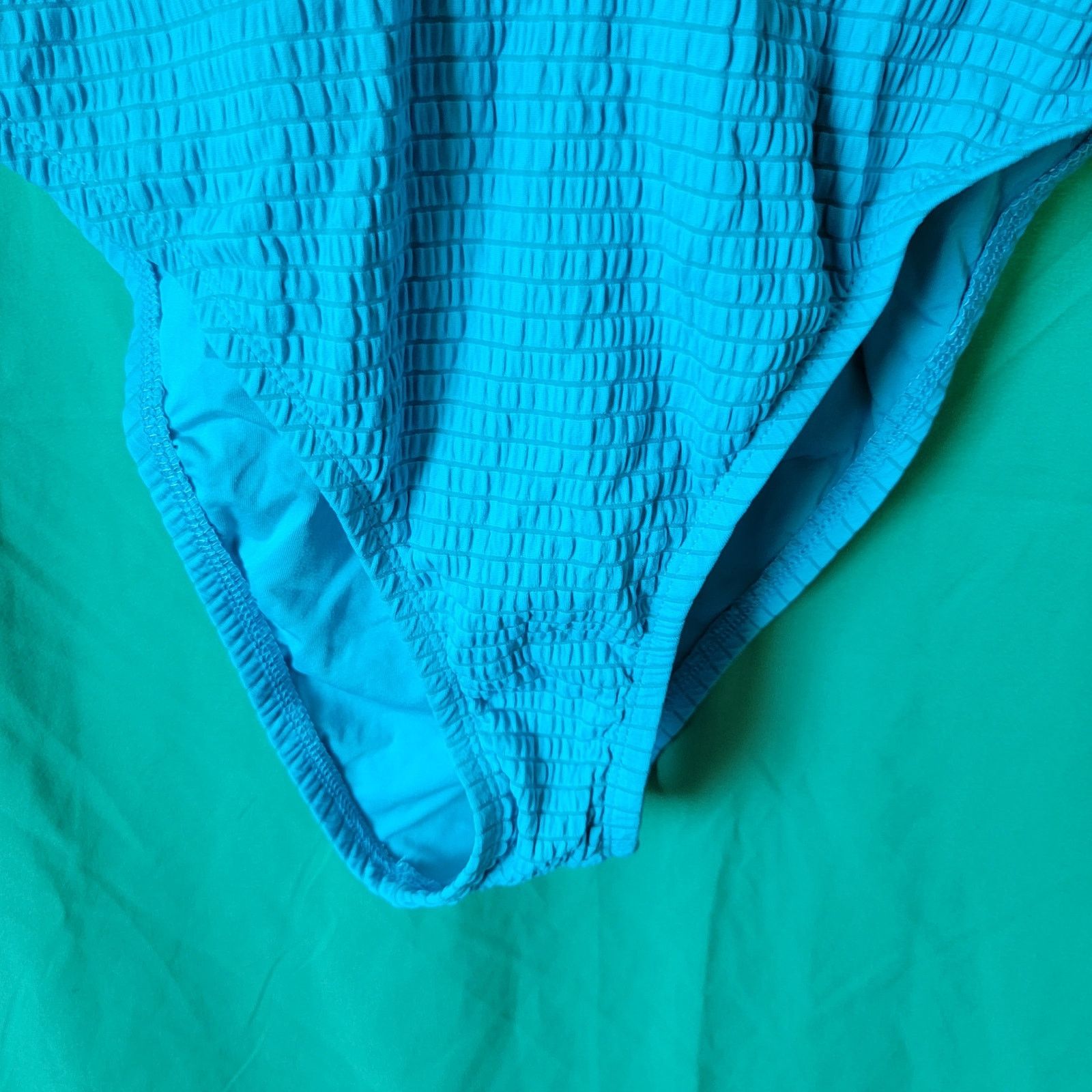Lucky Brand Teal Wave Lace-Up Deep V-Neck One Piece Swimsuit Size Medium Size ONE SIZE - 7 Thumbnail