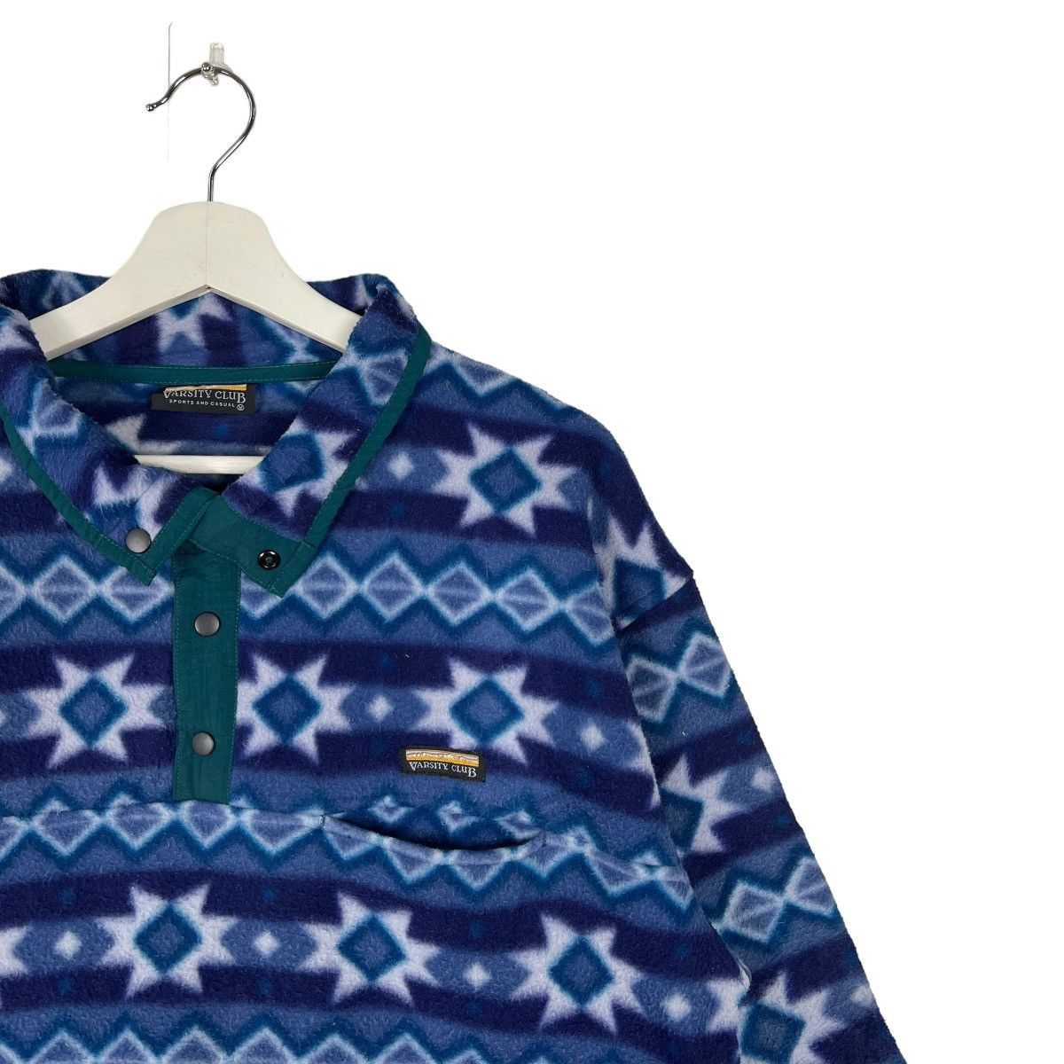 Japanese Brand 🔥VINTAGE ANORAK HALF SNAPPED PRINTED FLEECE BY VARSITY CLUB Size US M / EU 48-50 / 2 - 6 Thumbnail