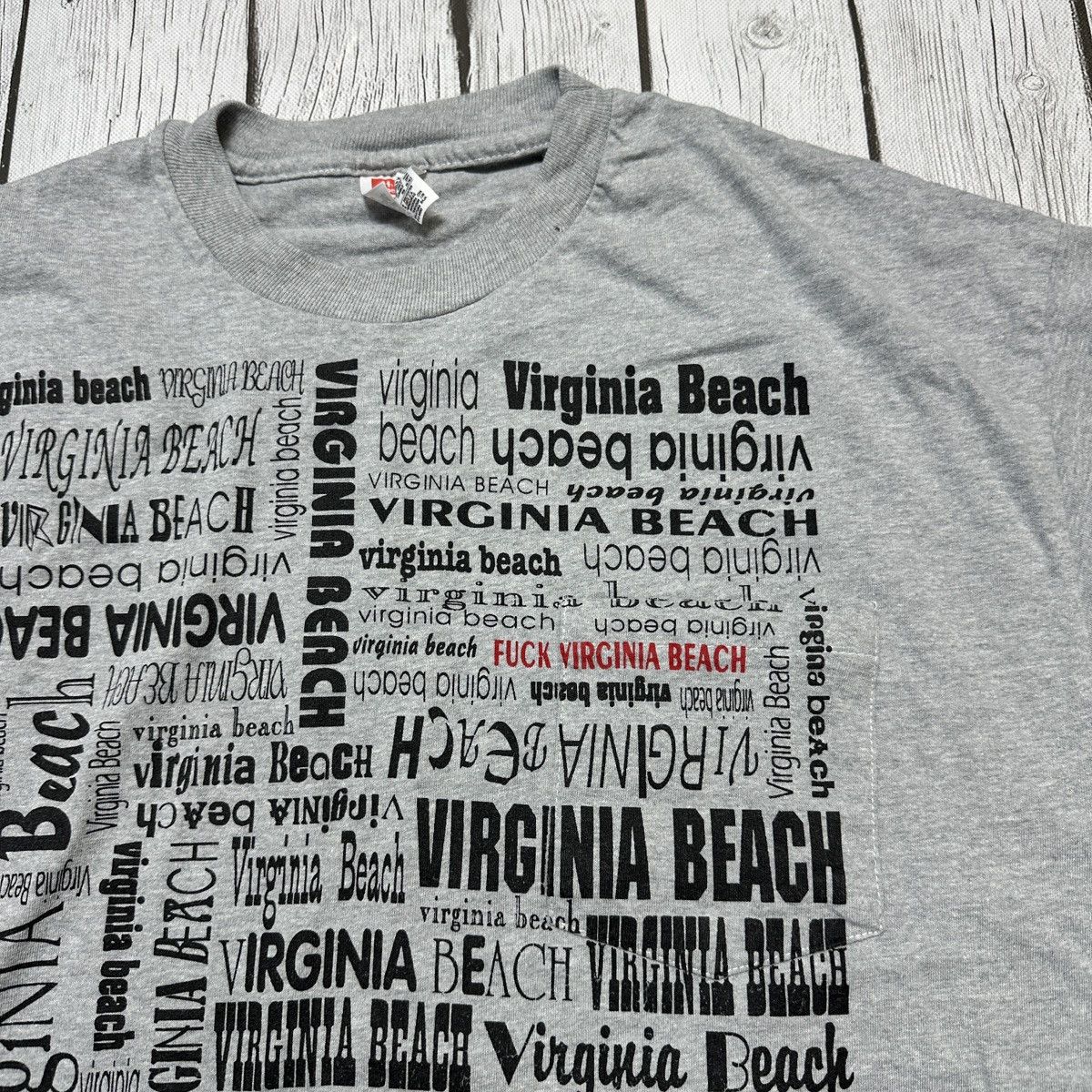 Hanes × Vintage Vintage Fuck Virginia Beach tee Size US XL / EU 56 / 4 - 4 Thumbnail