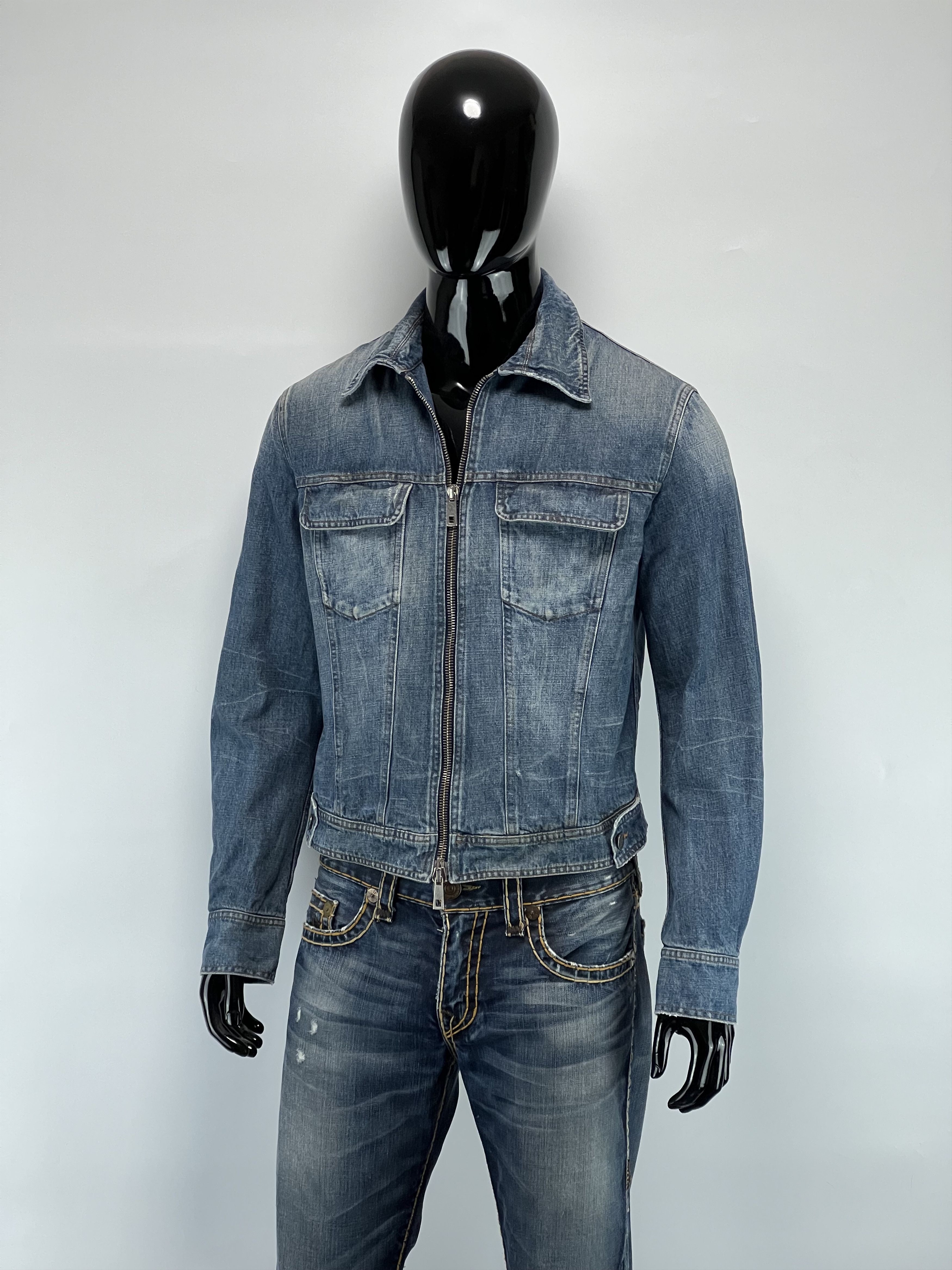Bally Bally Rare Vtg Full Zip Distressed Denim Biker Jacket M/L Size US L / EU 52-54 / 3 - 1 Thumbnail