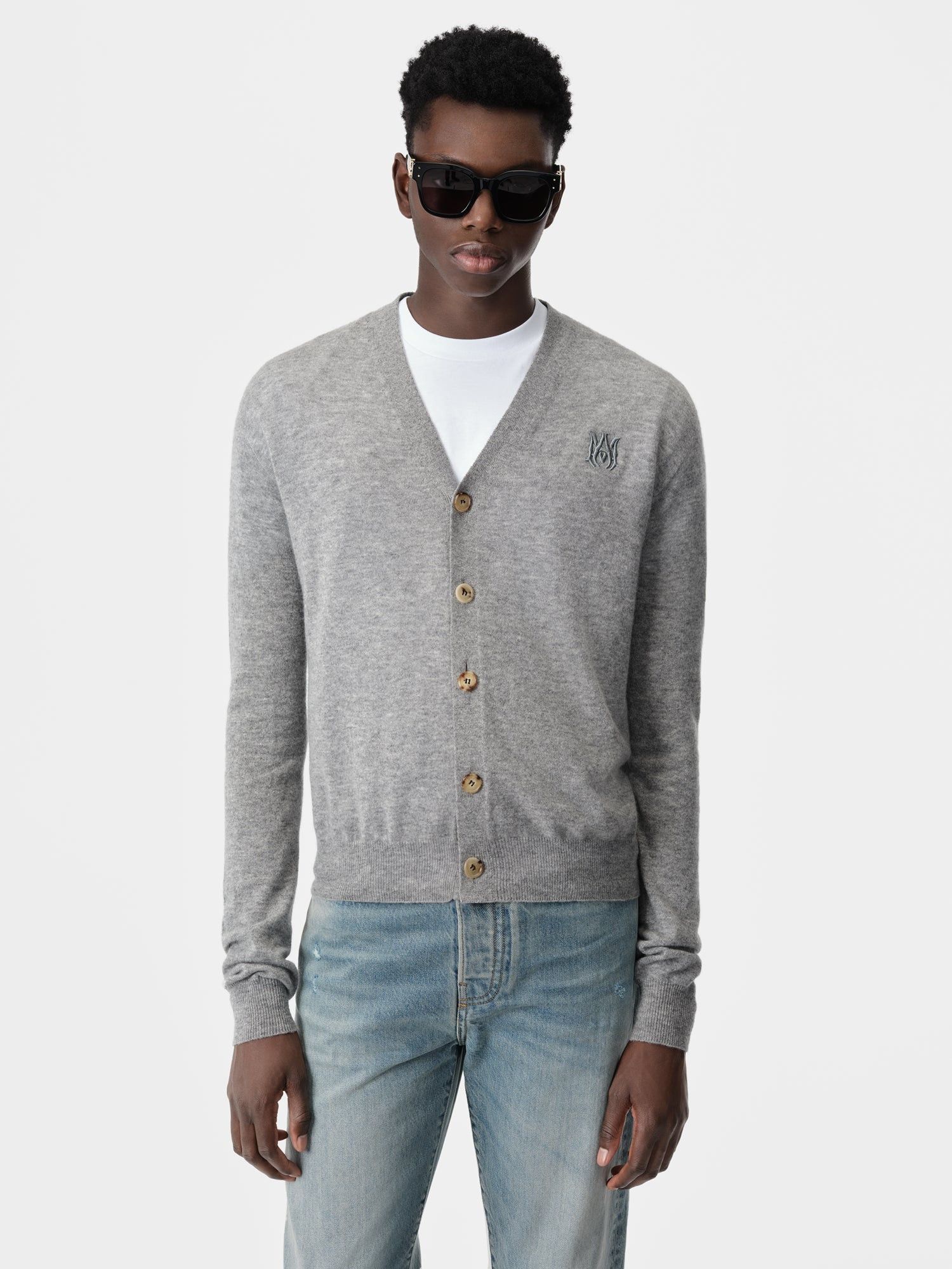 Amiri o1s1wg110925 MA Cardigan in Grey Size US L / EU 52-54 / 3 - 3 Thumbnail