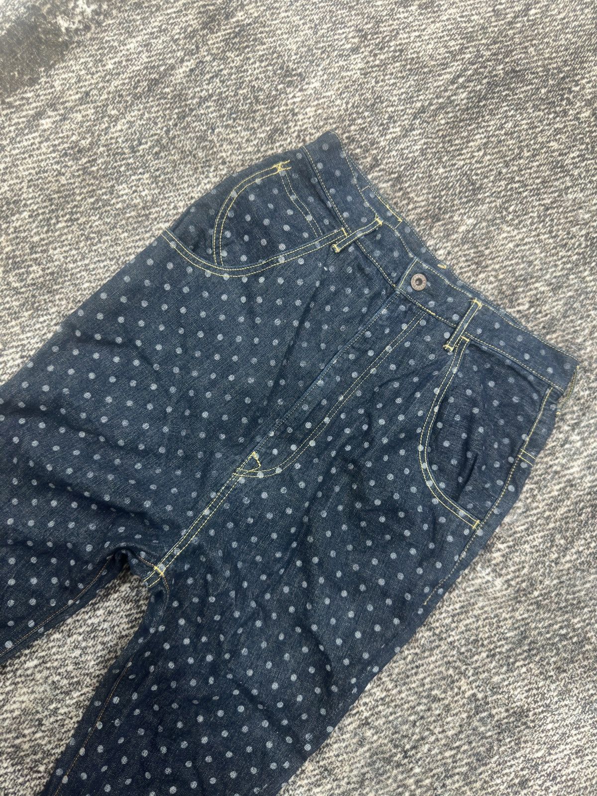 If Six Was Nine × Kapital × Kapital Kountry Polkadot Cropped Denim Pant By Kapital Size US 29 - 3 Thumbnail