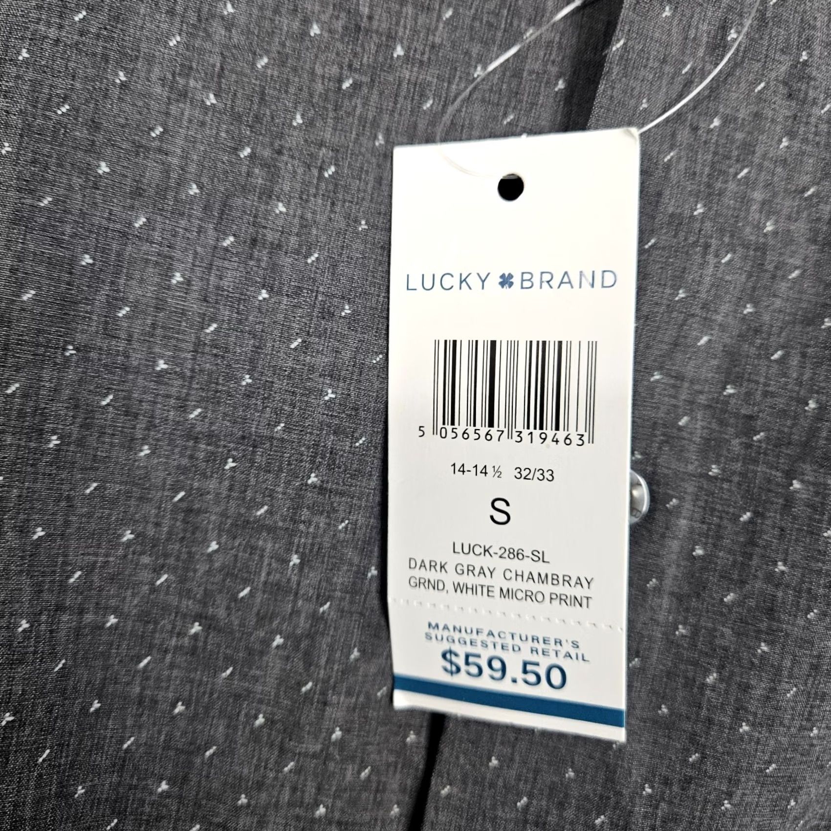 Lucky Brand Lucky Brand 4 WAY STRETCH Men’s Gray Chambray Shirt S Button-Down Casual Poly 4 Way Stretch Regular Size Type: Regular Size US S / EU 44-46 / 1 - 4 Thumbnail