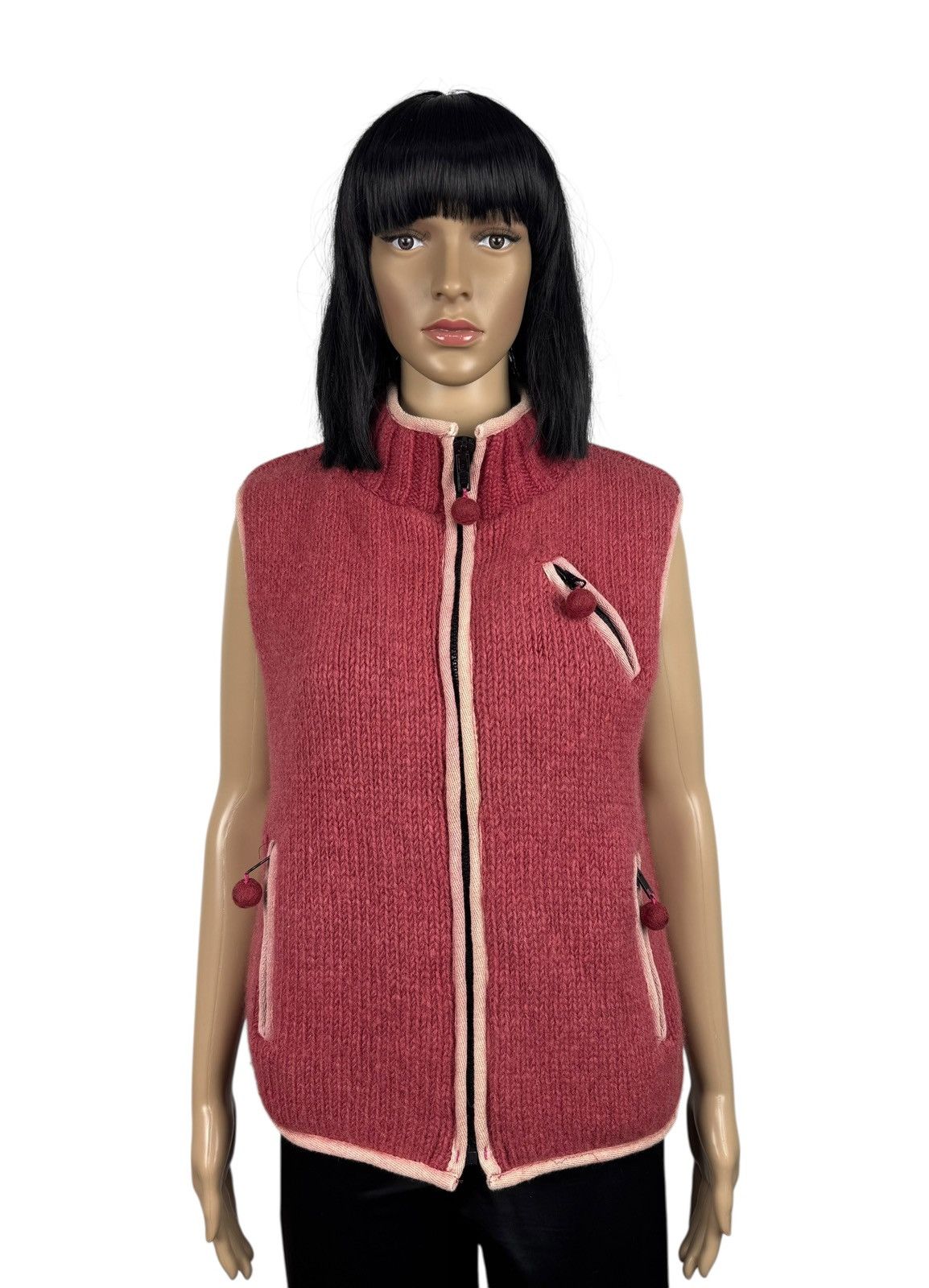 Other Pachamama Hand Knit Gilet Zip Vest Wool size S made in Nepal Size S / US 4 / IT 40 - 1 Thumbnail
