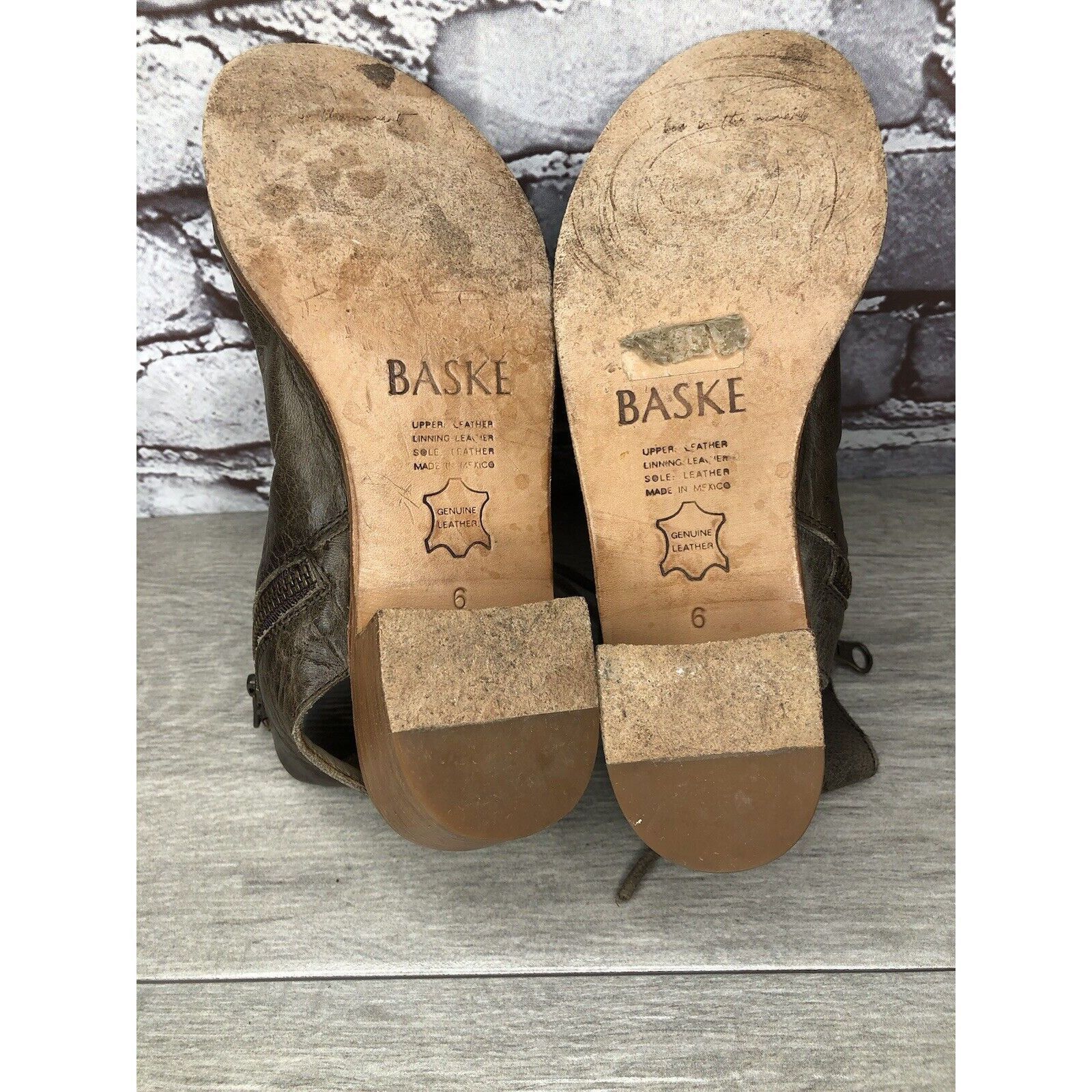 Other Baske California Ariel Olive Leather Lace Zip Open Toe Heel Size US 6 / IT 36 - 8 Thumbnail