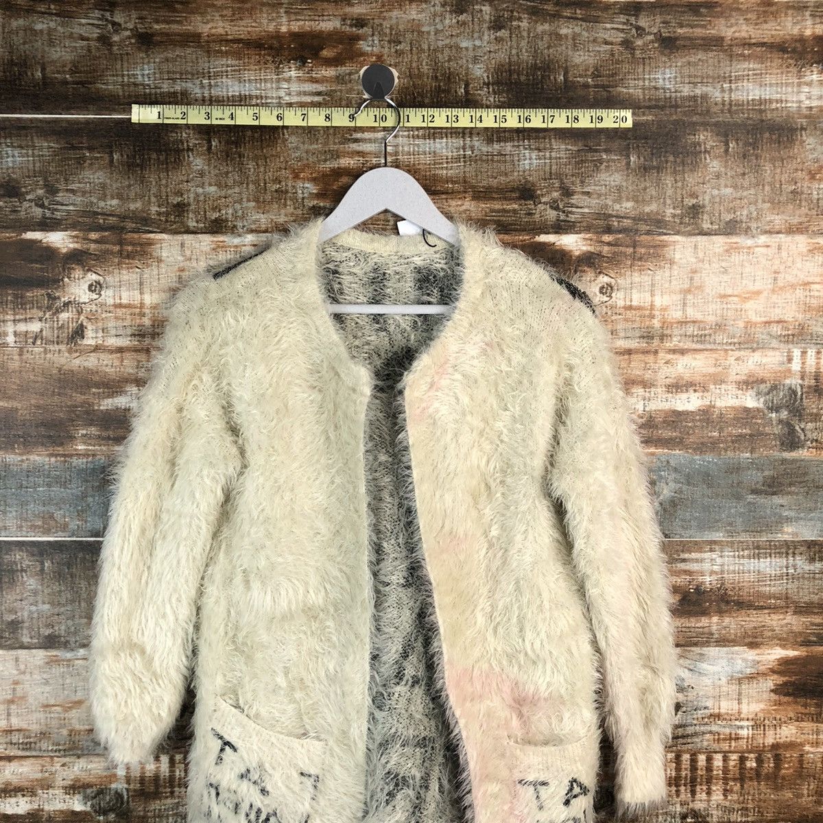 Vintage Japan faded mohair fur shaggy White Cardigan Knitwear #A1911 Size L / US 10 / IT 46 - 3 Thumbnail