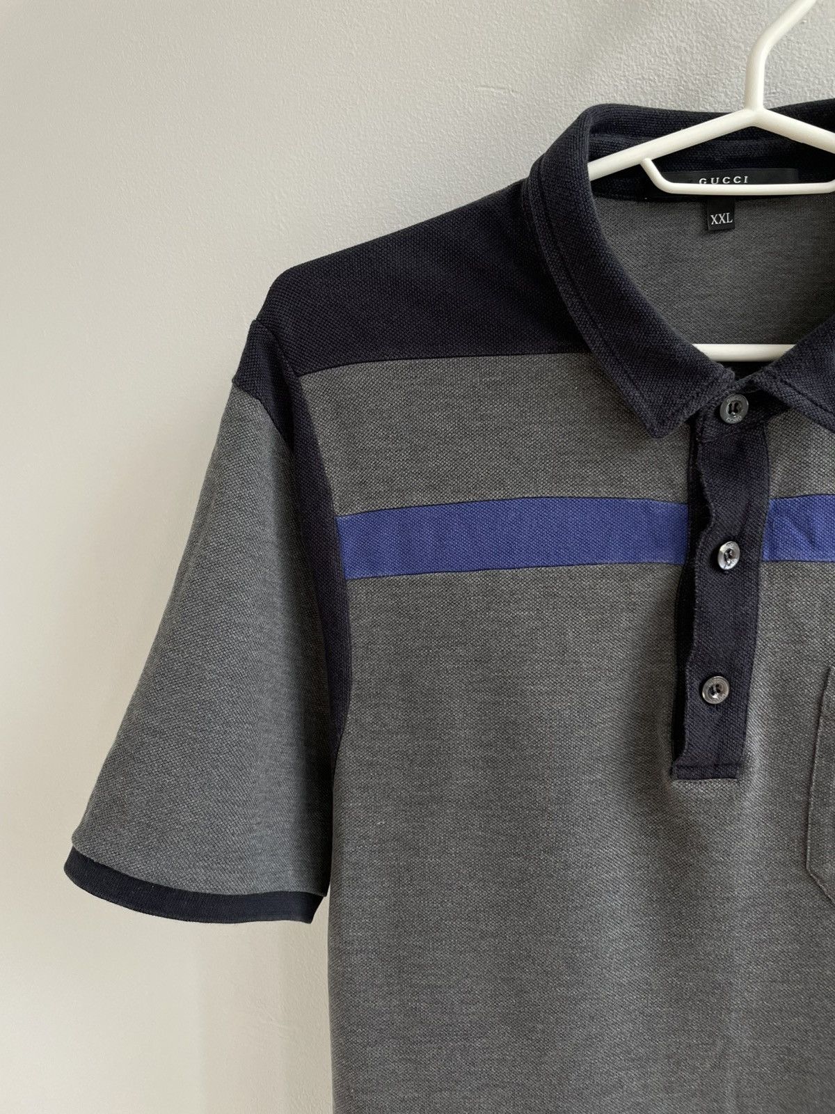 Gucci Gucci Cotton Grey Polo Shirt T Shirt Tee Logo Patched Size US XXL / EU 58 / 5 - 3 Thumbnail