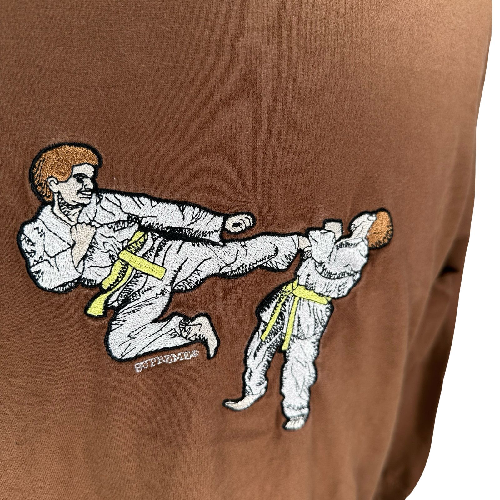 Supreme Supreme Karate T-Shirt Mens Medium Brown Cotton Embroidered Size US M / EU 48-50 / 2 - 2 Thumbnail