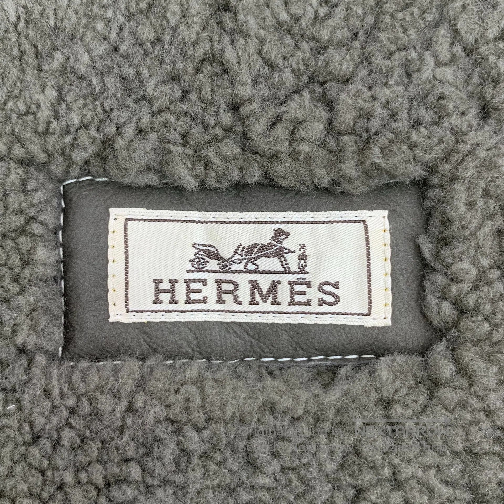 Hermes Hermes Brown and green sheepskin collar zippered long-slee Size US M / EU 48-50 / 2 - 5 Thumbnail