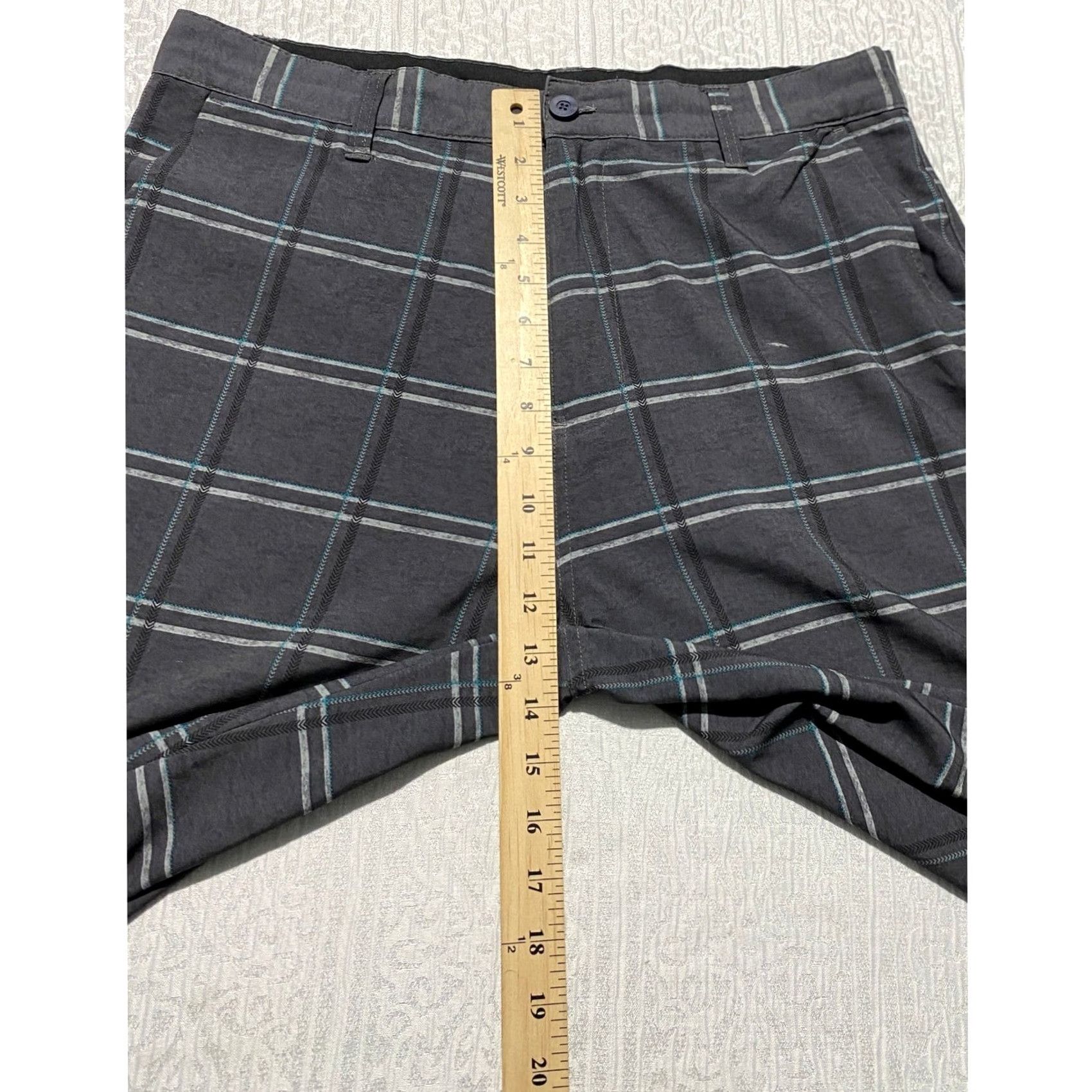 Burnside Burnside Mens Plaid Hybrid Board Shorts Gray Size 34 Casual Surf Skate Size US 34 / EU 50 - 5 Thumbnail