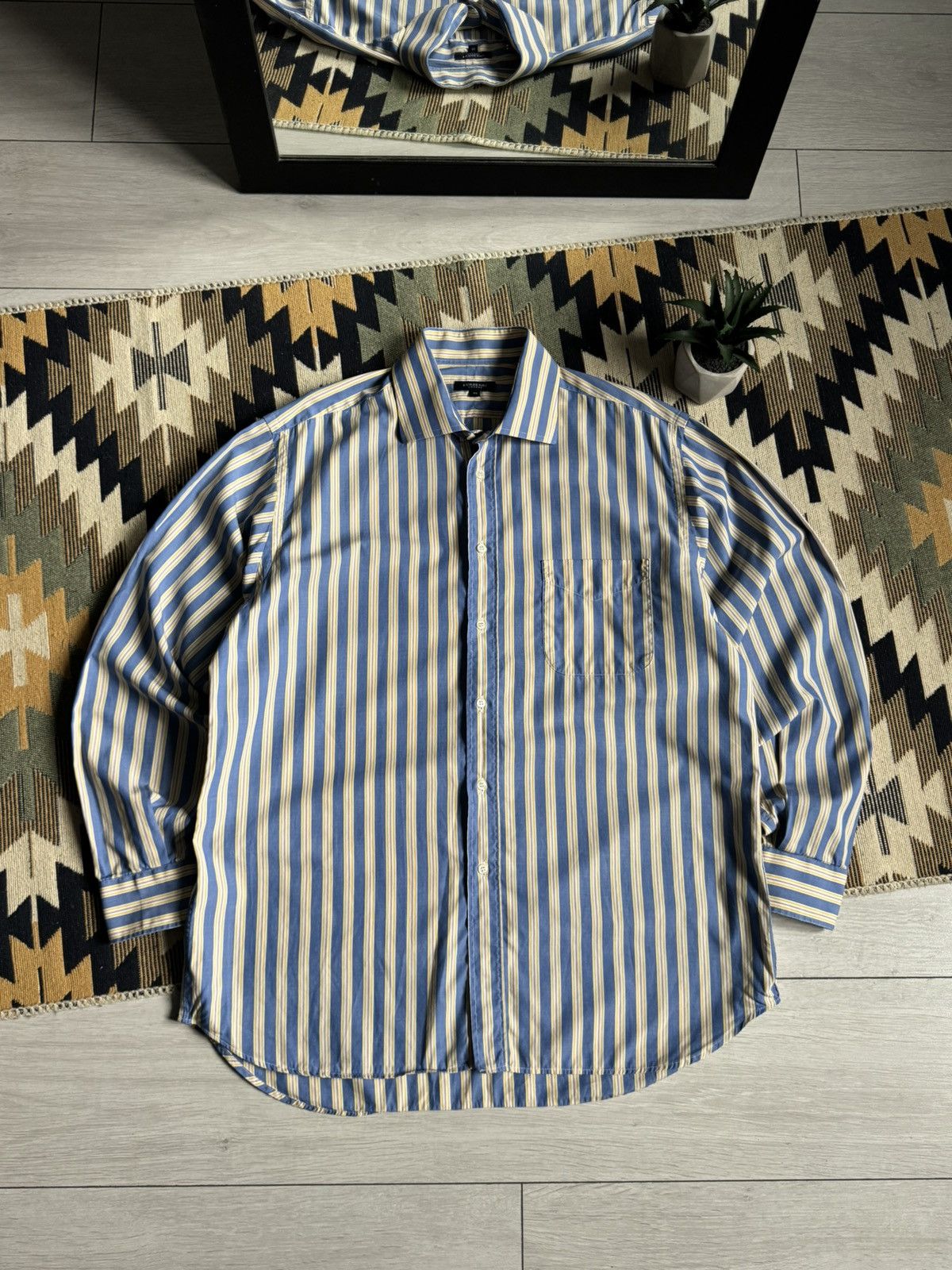 Burberry Vintage Burberry Stripped Button Up Shirt Size US XL / EU 56 / 4 - 1 Thumbnail