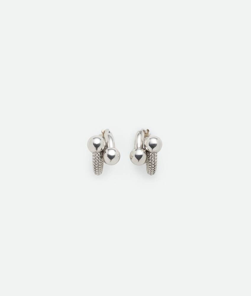 Bottega Veneta o1n1vont1124 Size: OS / Intreccio Hoop Earrings in Silver Size ONE SIZE - 2 Thumbnail