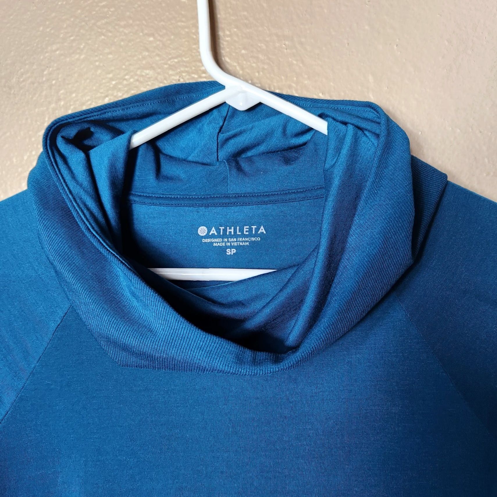 Athleta Athleta Hooded Tunic - Cowlneck, Teal Essence, S, Women, Activewear, Pullover, Long Sleeve, Thumbholes Size ONE SIZE - 7 Thumbnail