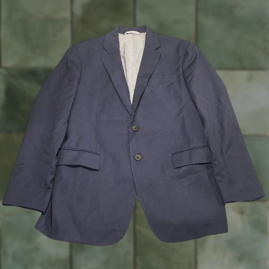 VINTAGE Todd Snyder Suit Jacket Men Regular Fits Wool Blue Pinstripes 40R