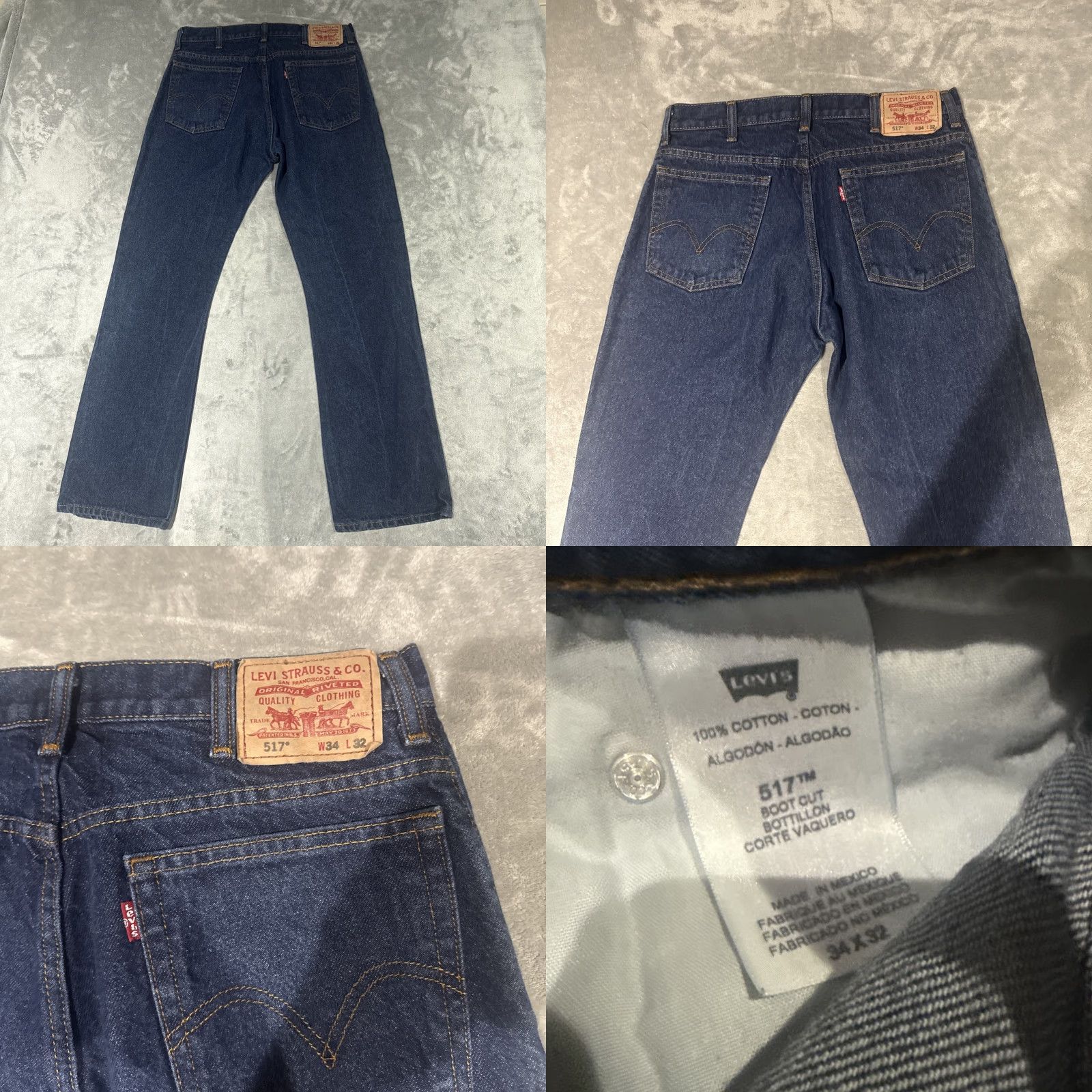 Levi's Levi's 517 Bootcut Jeans Mens 34 Yellowstone Cowboy Western Dark Wash 5-Pocket Denim Regular Fit 32 Inseam Blue Size US 33 - 8 Thumbnail