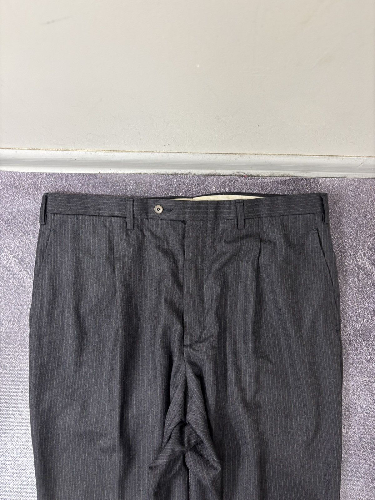 Kiton Kiton Napoli Men’s Pinstripe Gray Wool Dress Pants Trousers Size US 42 / EU 58 - 4 Thumbnail