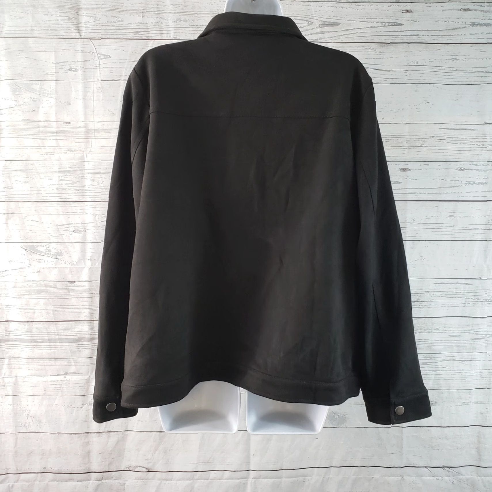 Vintage Laurie Felt Womens Embroidered Jacket XL Black Red Floral Snap Buttons Size XL / US 12-14 / IT 48-50 - 4 Thumbnail