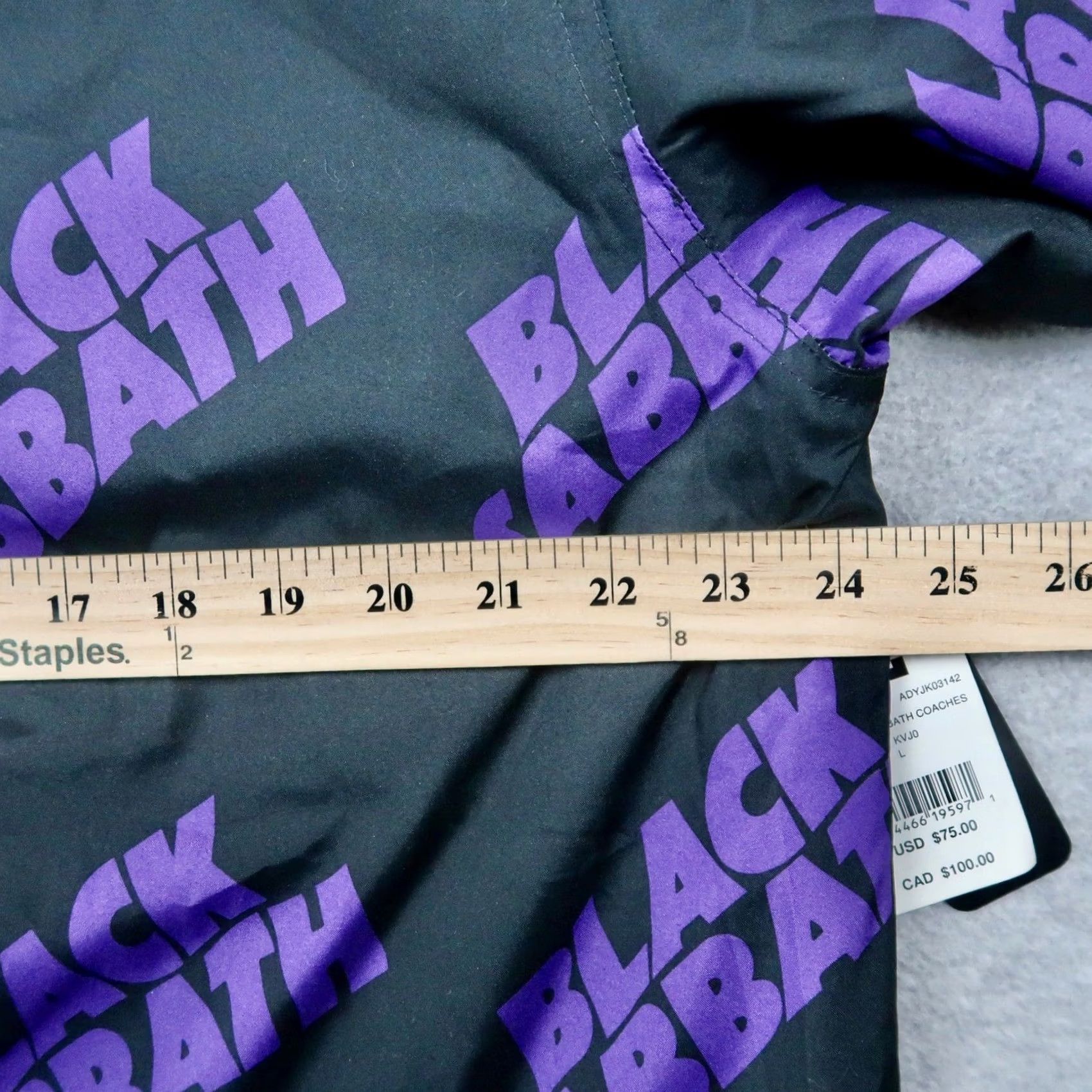 Vintage DC Shoes x Black Sabbath Coaches Jacket Mens L Black Purple NWT ADYJK03142 Size US L / EU 52-54 / 3 - 7 Thumbnail
