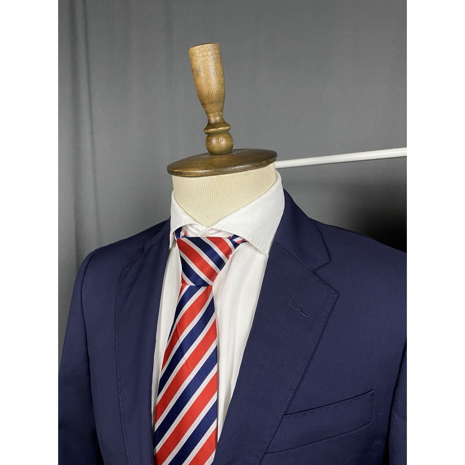Hackett Hackett RECENT Men`s Blue Slim Fit Wool 2 Piece Suit Size 38 Size 38R - 5 Thumbnail