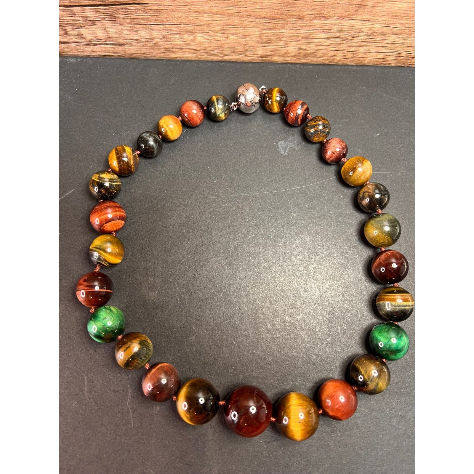 Other Multi color tiger eye graduated necklace with 925 clasp Size ONE SIZE - 1 Thumbnail