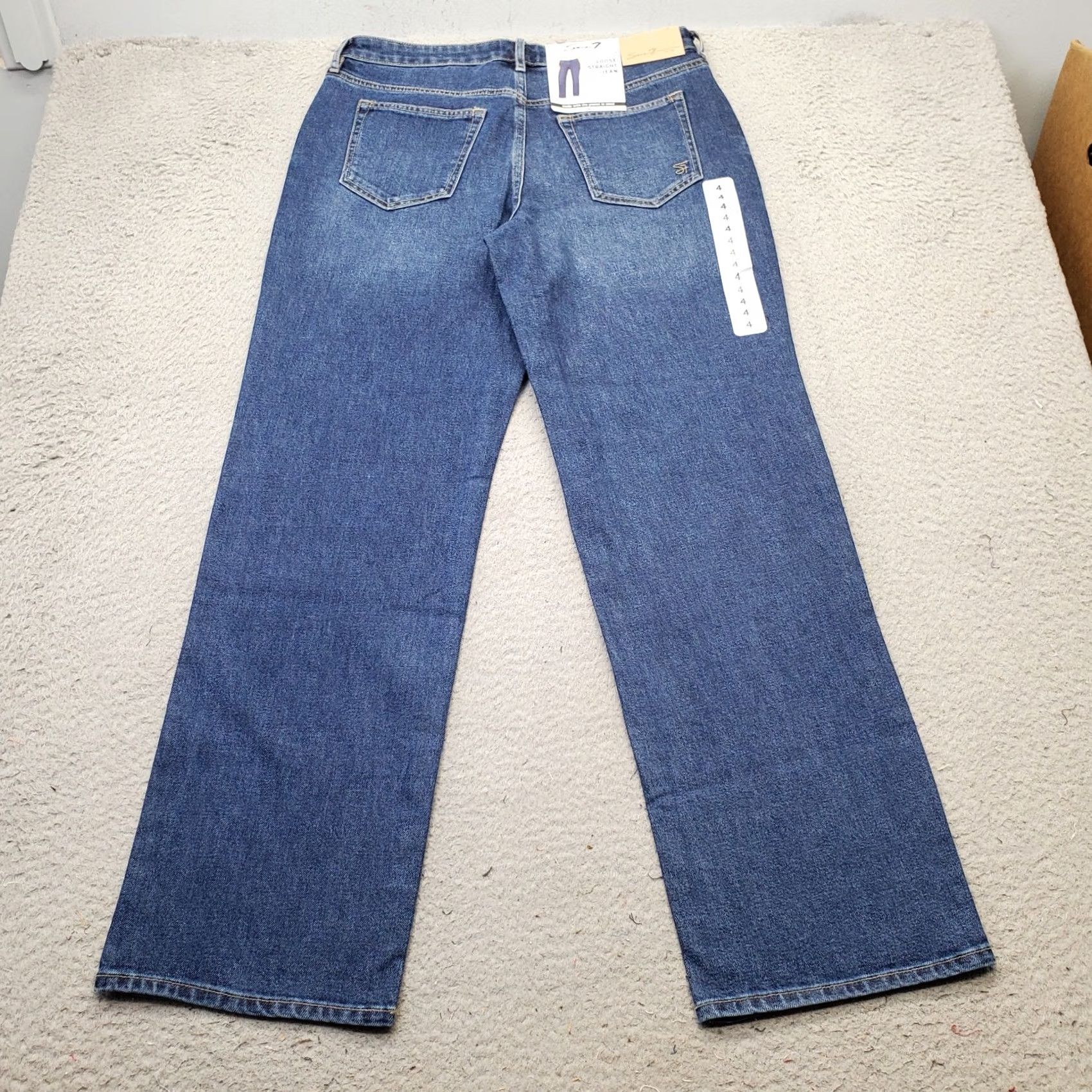 Vintage Seven7 Jeans Womens 4 Blue Denim Fitted Waist Loose Straight High Rise MY10341DE Jeans Womens 4 Blue Denim High Rise Straight Jeans Size 27" / US 4 / IT 40 - 2 Thumbnail