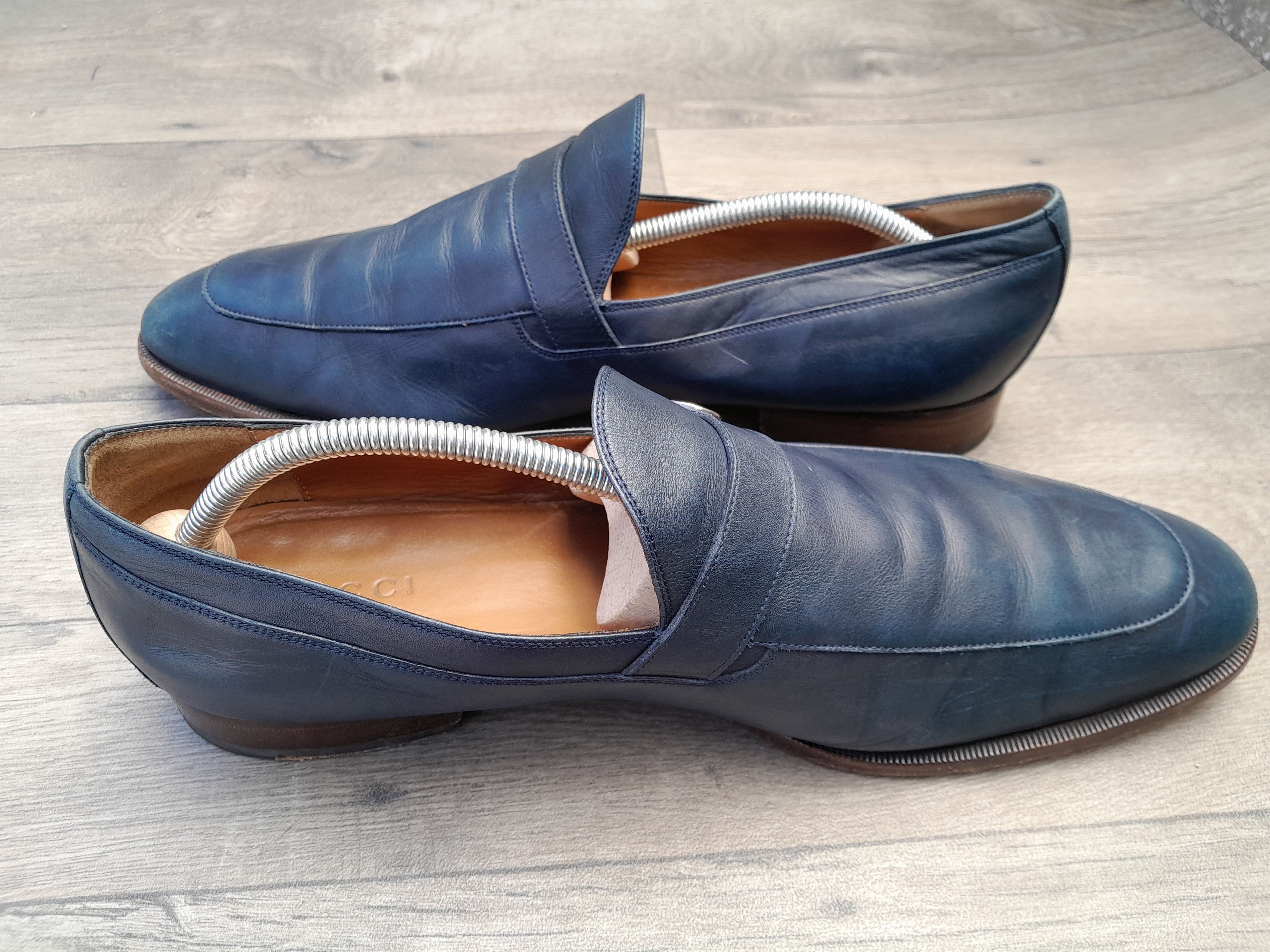 Gucci men's Gucci leather loafers in navy blue Size US 12.5 / EU 45-46 - 5 Thumbnail
