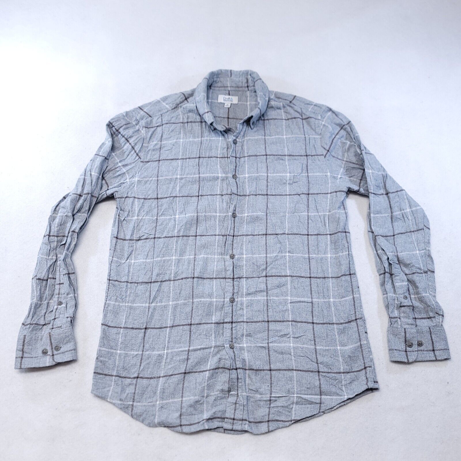 Croft & Barrow Croft & Barrow Windowpane Flannel Shirt Mens Size L Gray Size US L / EU 52-54 / 3 - 2 Thumbnail