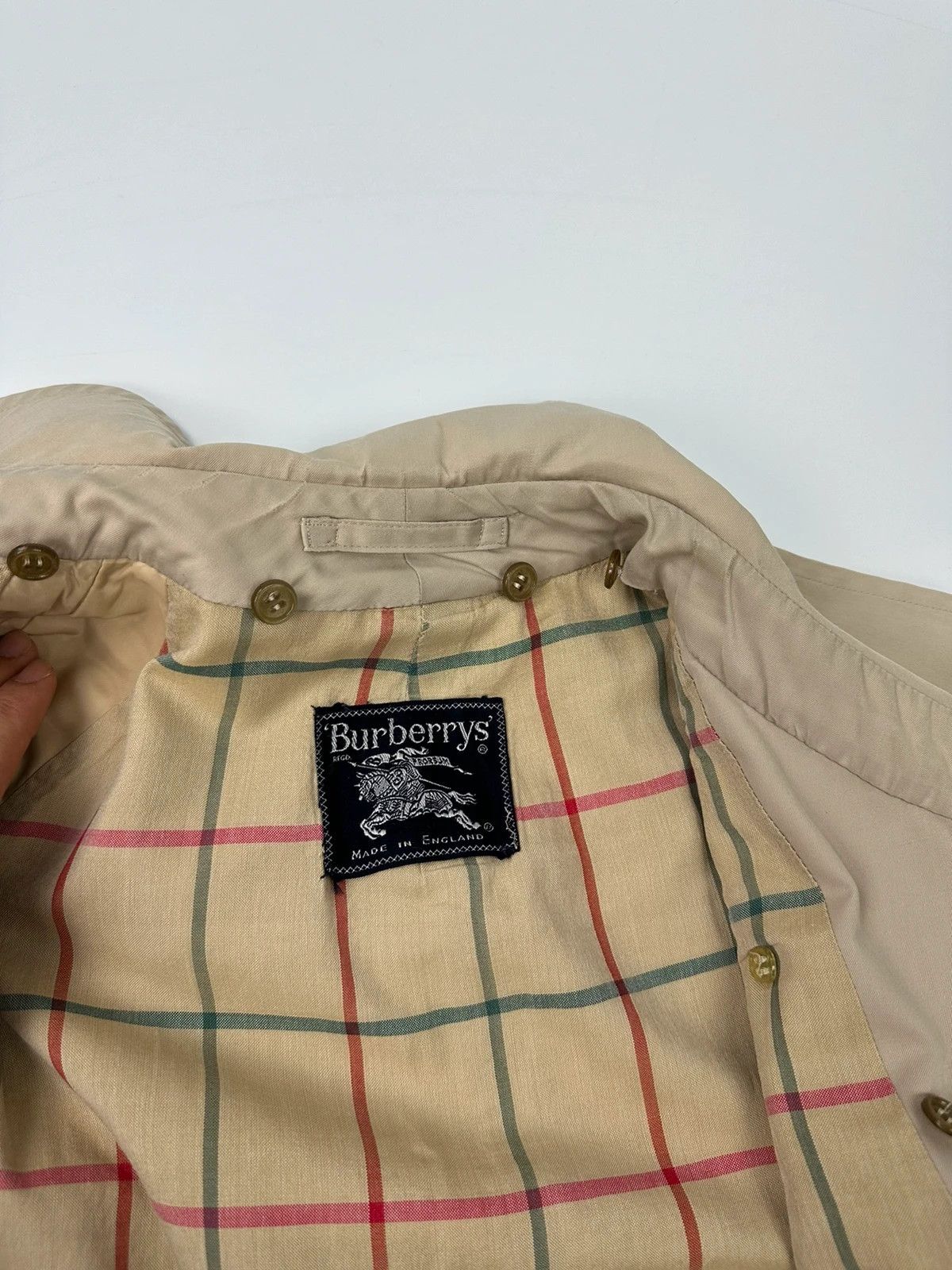 Burberry Burberrys 80’s Beige Trench Coat Jacket Double Breasted Size US L / EU 52-54 / 3 - 13 Thumbnail