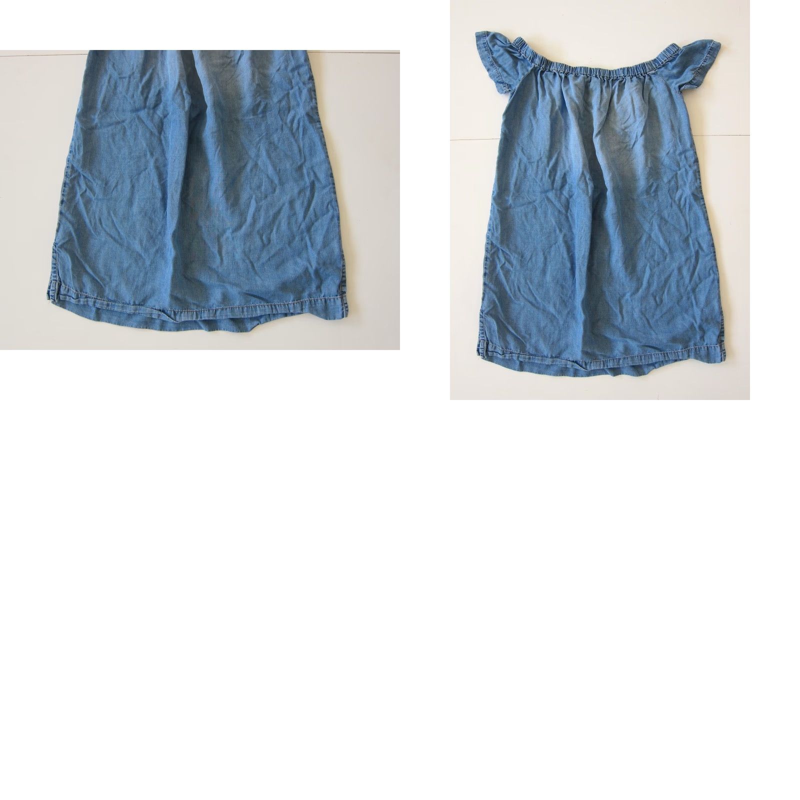 Denime Cloth & Stone Tencel Denim Off Shoulder Short Sleeve Tunic Sheath Shift Dress S Blue Size 28" / US 6 / IT 42 - 8 Thumbnail