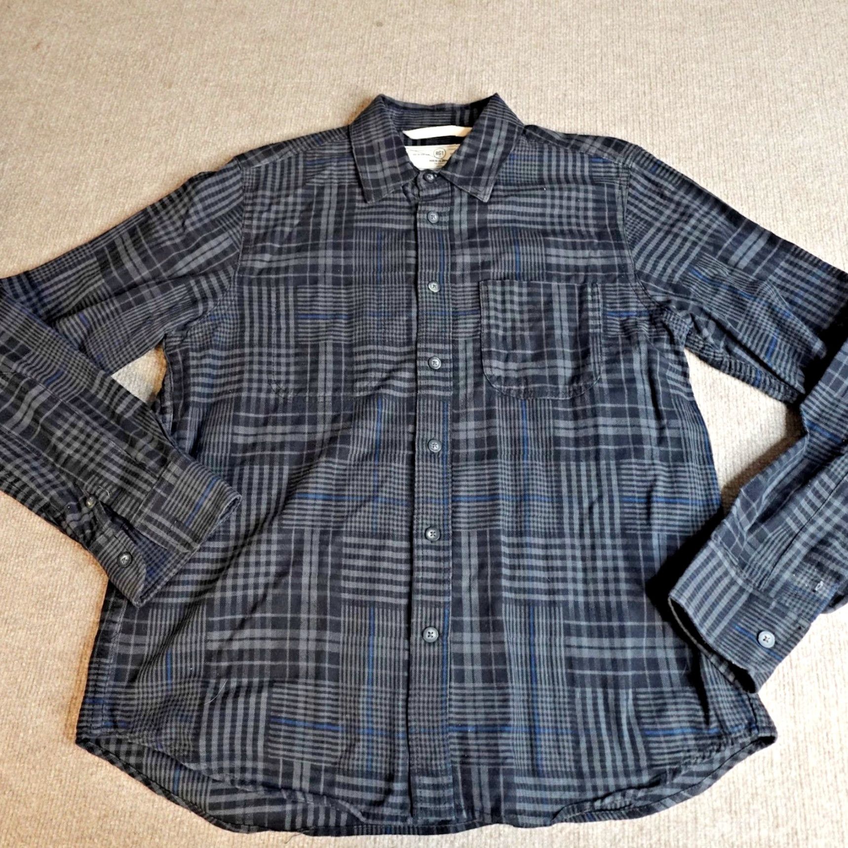 Rogue Territory Rogue Territory Mens Shirt L Gray Purple Plaid Button-Up Long Sleeve Collared Pocket Made in USA Size US L / EU 52-54 / 3 - 2 Thumbnail