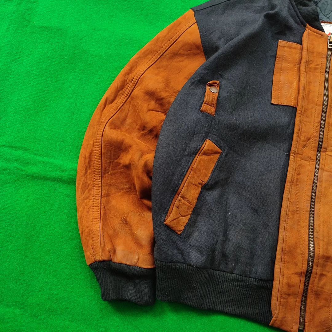 Genuine Leather × Vintage Bonzo Leather Australian made Varsity Jacket Size US XL / EU 56 / 4 - 4 Thumbnail