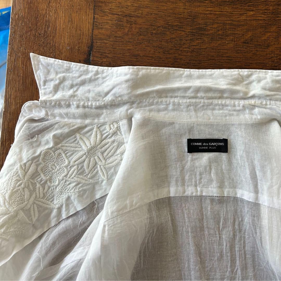 Comme des Garcons AD1999 Semi Sheer Floral Embroidered Shirt Size US M / EU 48-50 / 2 - 9 Thumbnail