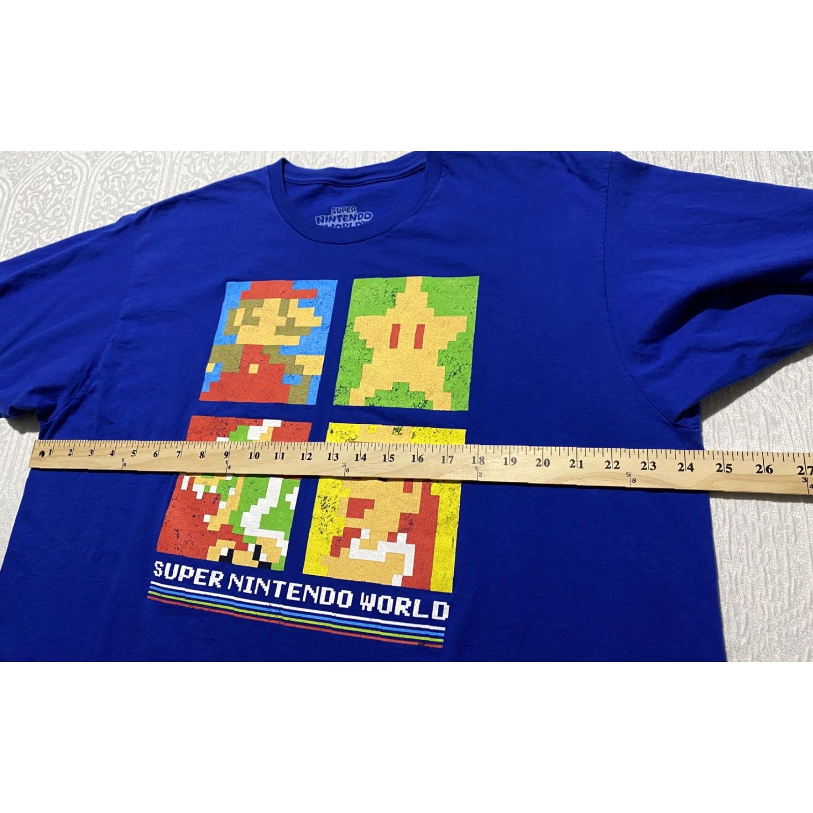 Nintendo VINTAGE Super Nintendo World Shirt Mens 2XL Blue Mario Bowser Peach Graphic Tee Size US XXL / EU 58 / 5 - 4 Thumbnail